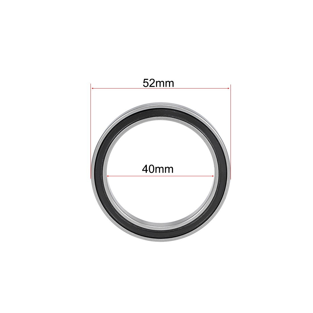 4Pcs 6808-2RS Ball Bearings Z2 40mm ID 52mm OD 7mm T Double Sealed Deep Groove