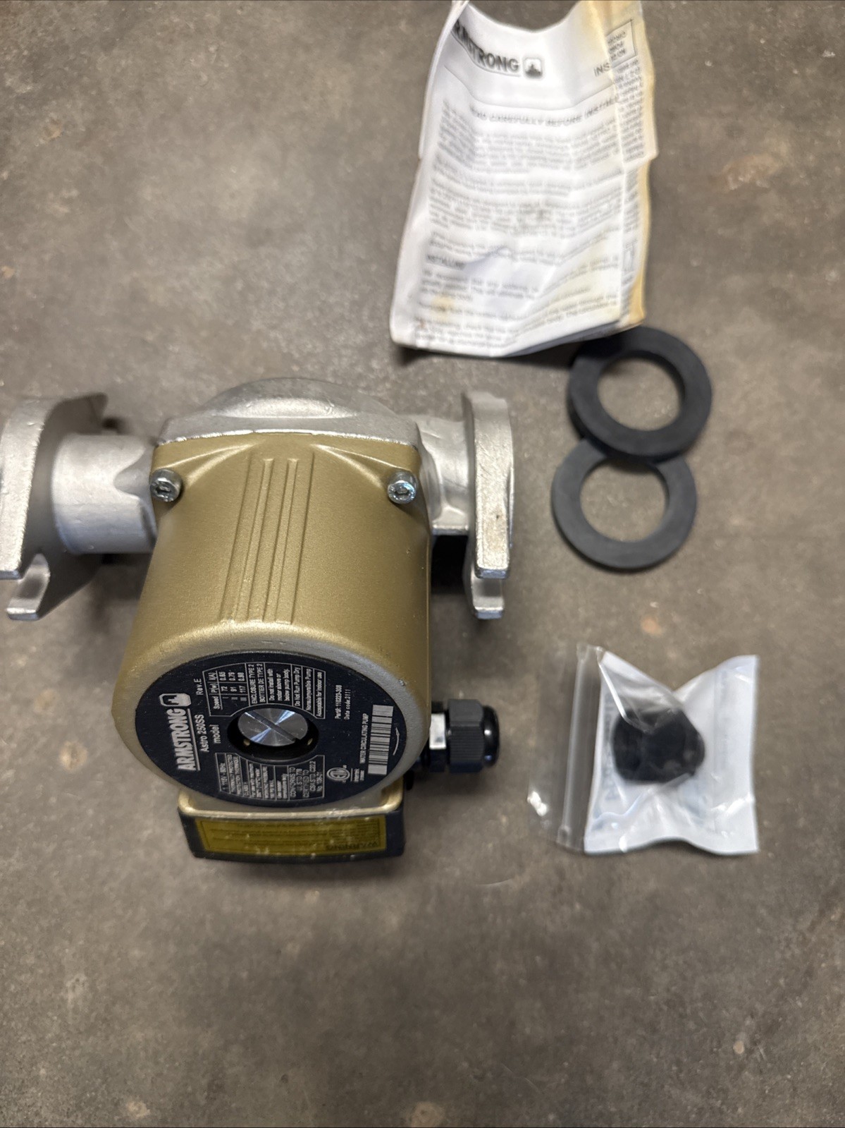 Armstrong 110223-308 Circulating Pump, SS 115V, 1 Phase, Astro 250SS, 3 Speed