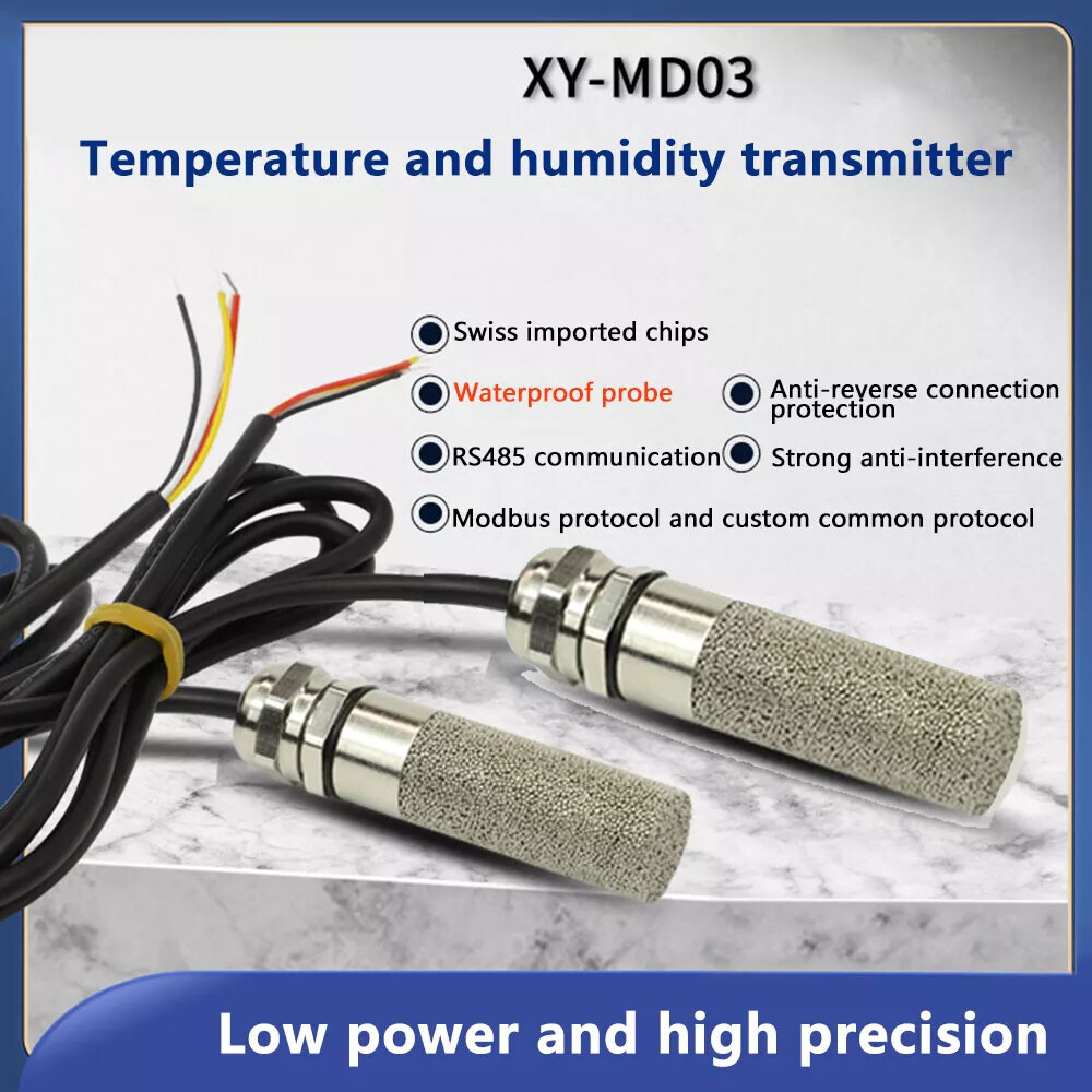 1X DC 5V-28V Temperature & Humidity Sensor Metal Waterproof Probe RS485 HOT