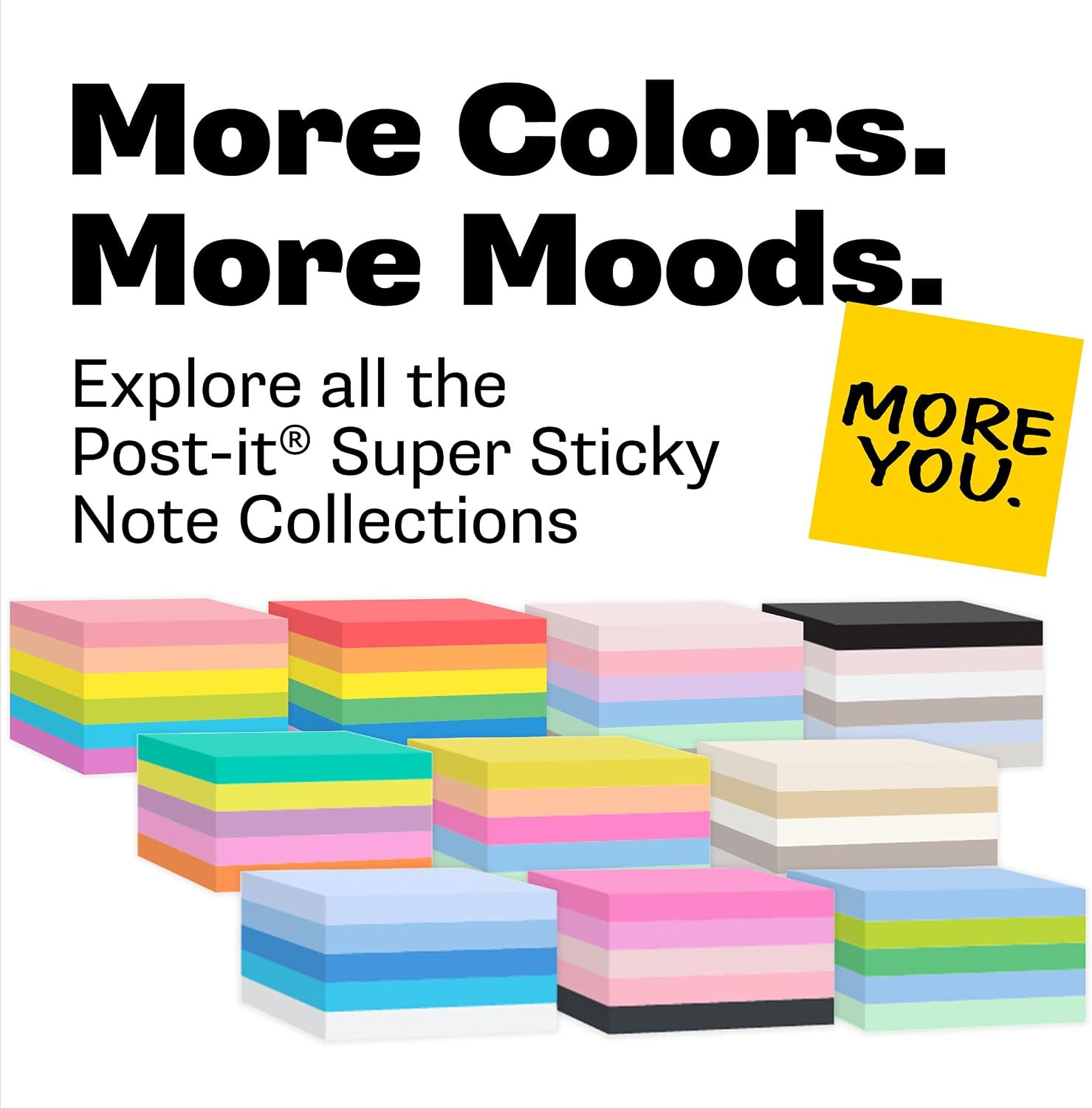 Post-It Super Sticky Notes, 3 X 3 In, Neutrality, 5 Pads, 90 Sheets/Pad | School