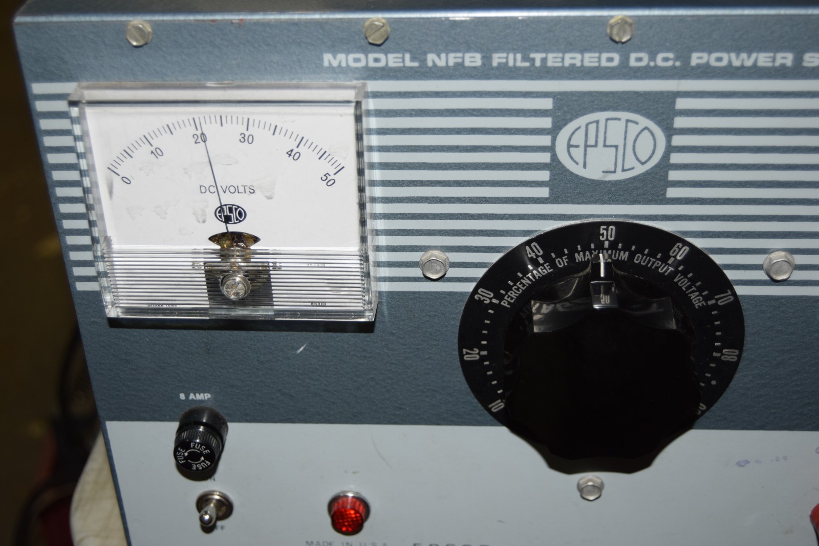 Epsco NFB 0-32 Volts DC 15A (44 VDC Max) Filtered DC Power Supply 115V Input