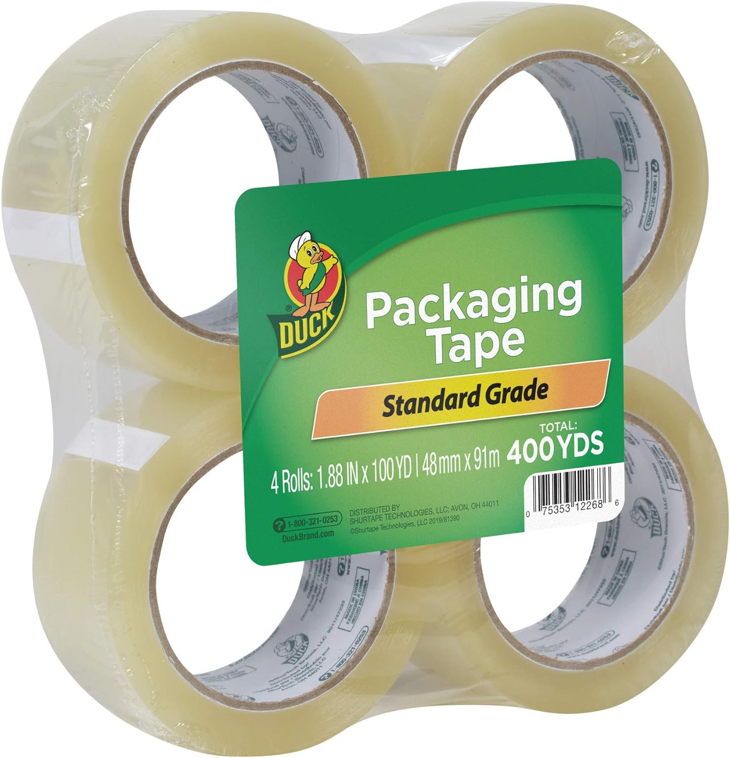 Brand Standard Packaging Tape Refills – 4 Extra Long Rolls of Clear Packing T…