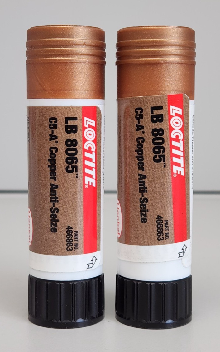 2-Pack, Loctite LB 8065 C5-A Copper Anti-Seize 20g Stick Tubes 466863, Exp 07/27