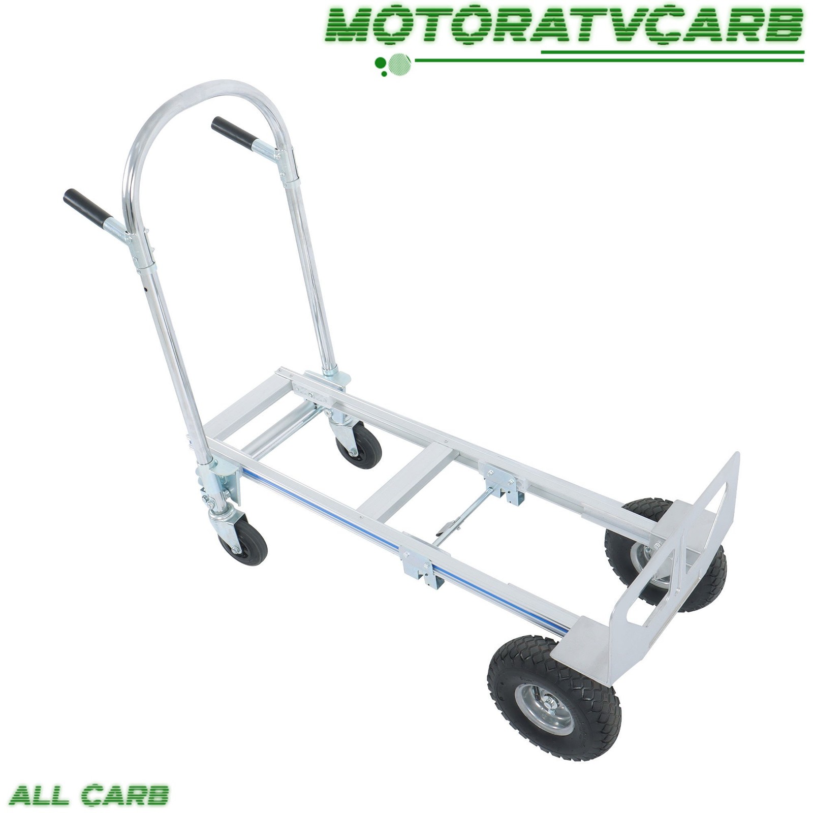 ALL-CARB 1000 Lbs Aluminum Hand Truck 2 in 1 Convertible Folding Dolly Cart US