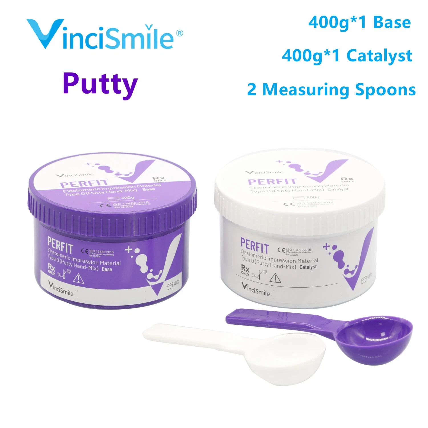 PERFIT Dental Putty VPS Impression Material Base Normal or Fast Set 2 x 400g