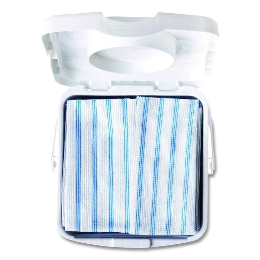 Rubbermaid Commercial HYGEN 2134283 Cleaning Cloths – Blu/Wht Strps (600/CT) New