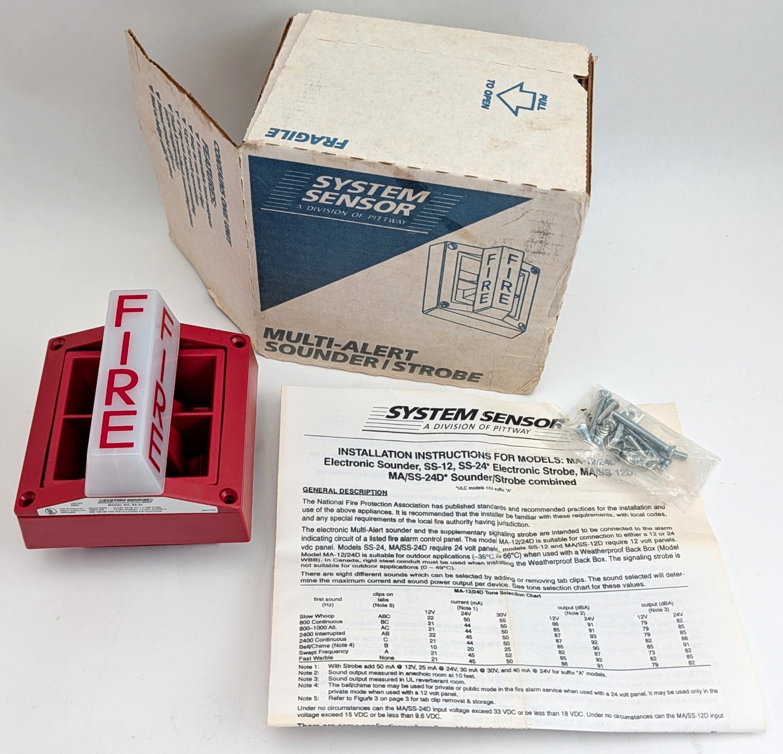 Honeywell System Sensor Multi-Alert MASS24D MA/SS 24V Fire Alarm Sounder Strobe