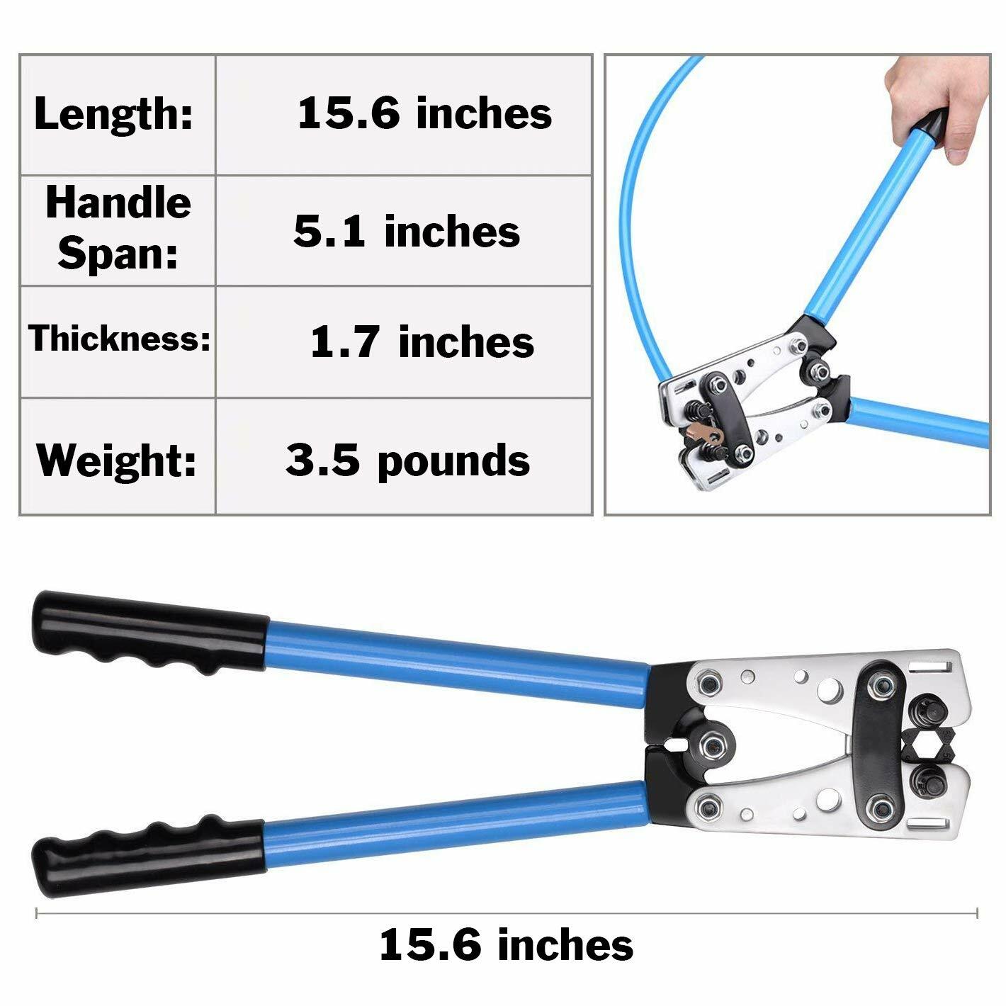 Wire Crimper and Cable Cutter for 0, 1, 2, 4, 6, 8, 10 AWG – Cable Lug Crimping