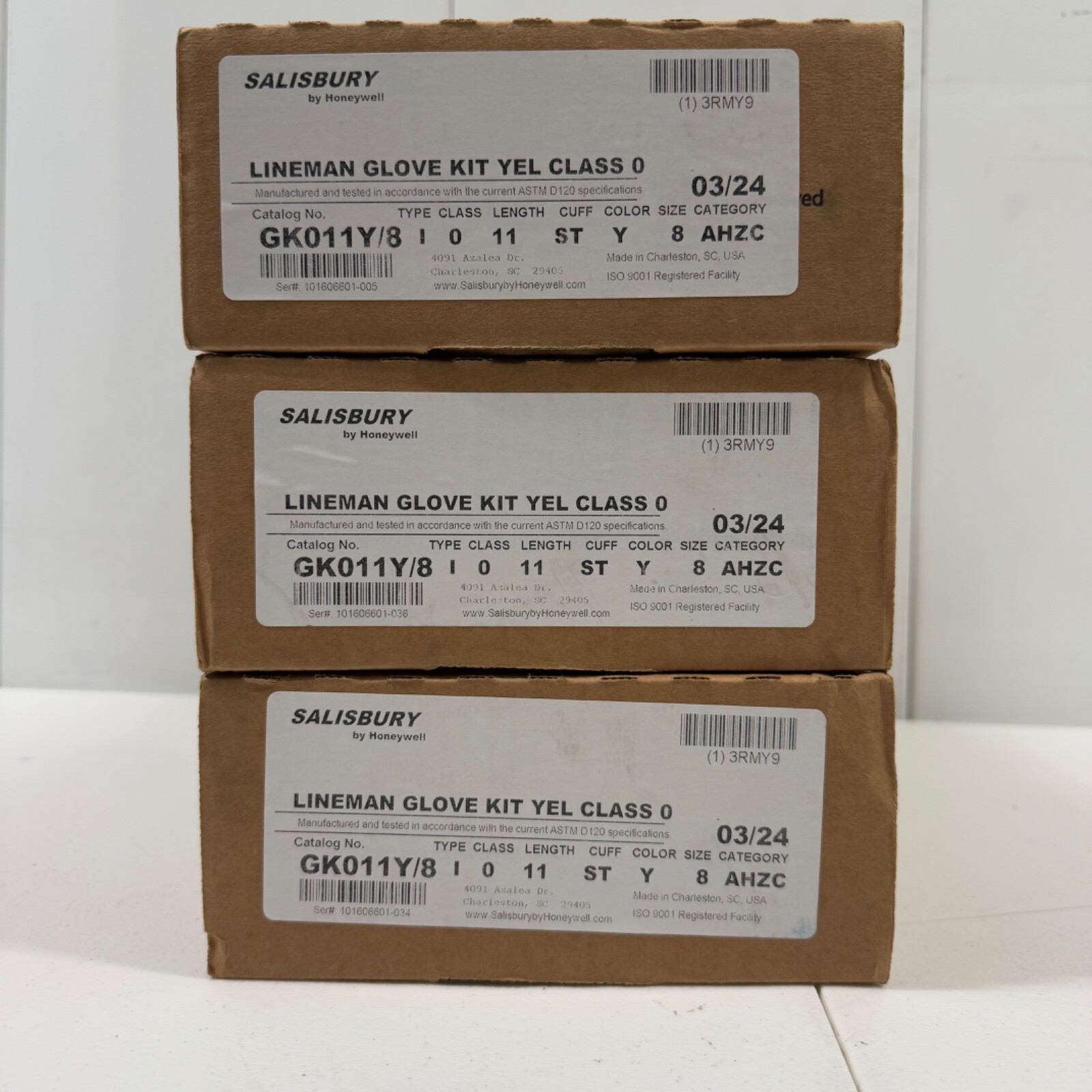SALISBURY GK011Y/8 Electrical Glv Kit,1000VAC/1500VDC,8,PR1 3RMY9
