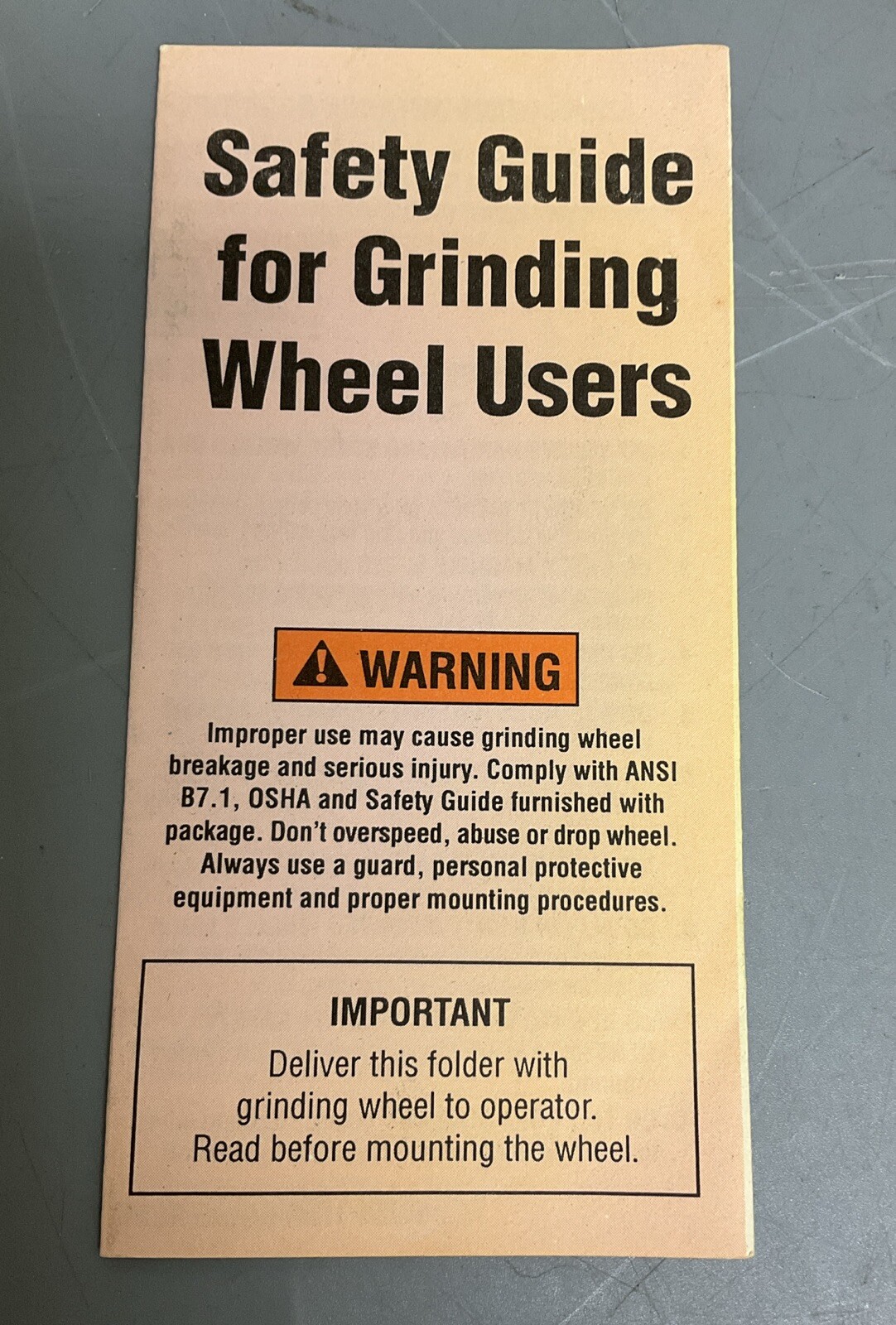 Norton Grinding Wheel 66252824906 | Size 6in x 3/4in x 1in | Part No 39C60-I8VK