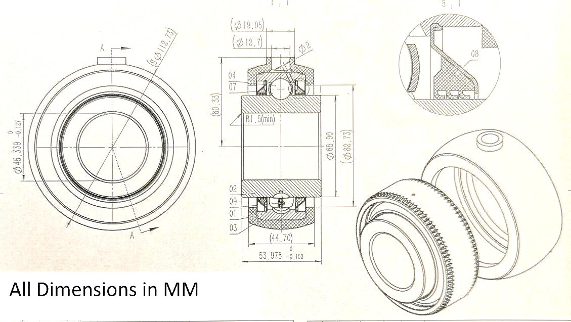 Premium 1-3/4″ ID Disc Bearing 822-026C GW211PPB21 DS211TTR23 Krause 2410-11-0