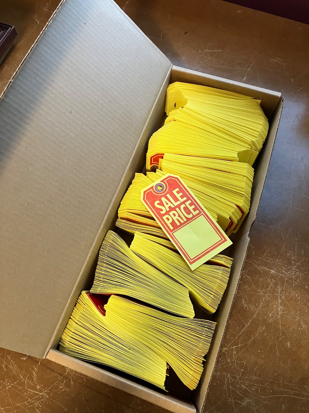 Sale Price tags 800 pc 2 5/8 x 5 1/4 cardstock store closed remaining supplies