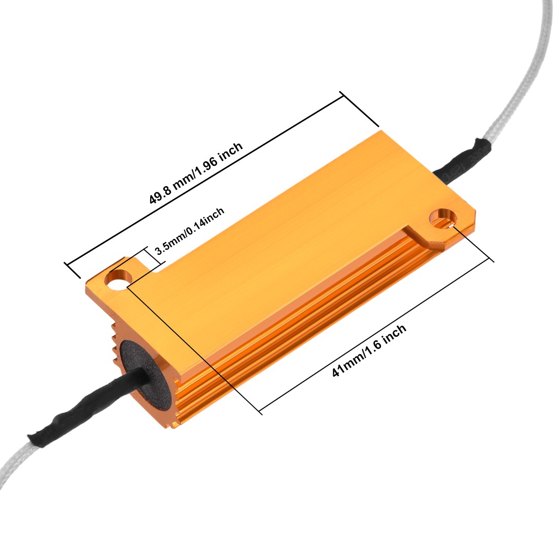 Aluminum Case Resistor 50W 10 Ohm Extension Wires Wirewound 50W10RJ