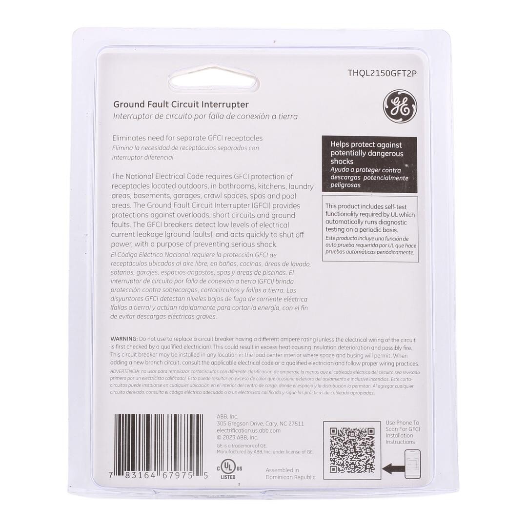NEW GE THQL2150GFT2 Ground Fault Circuit Interrupter 50A 120/240 VAC