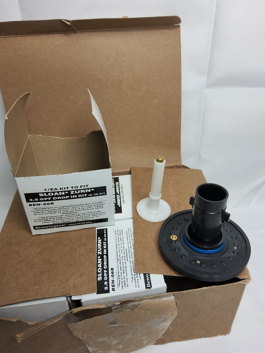 (QTY 6) Bennington BEN-06B 3.5 GPF Drop-In Assembly for Sloan Zurn Flush Valves