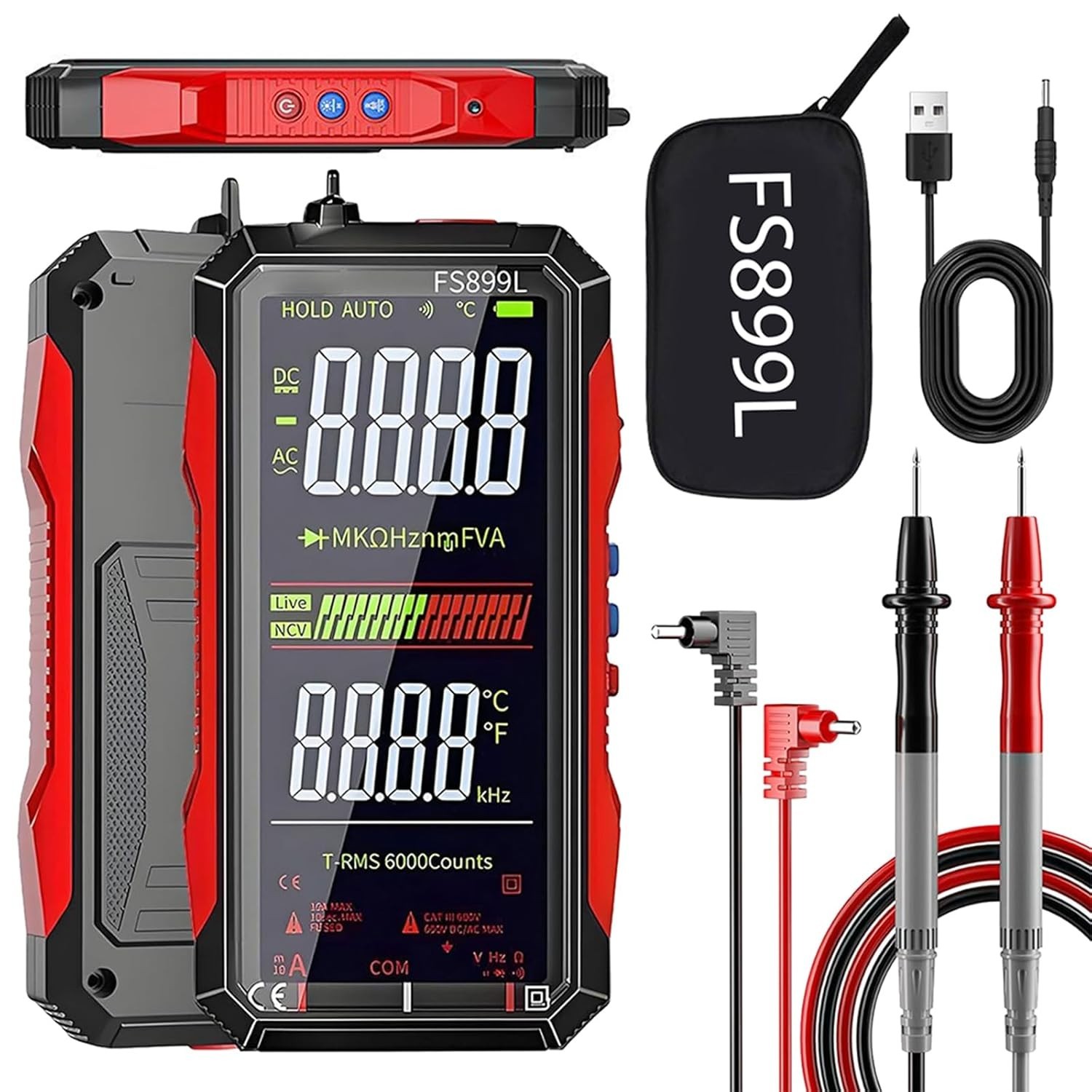 USB Rechargeable Digital Multimeter, 2026 Upgraded Fs899l Multimeter, Automat…