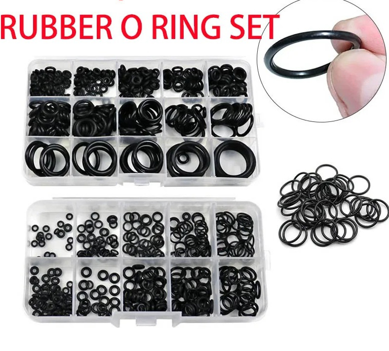 225pcs Rubber O-Ring Seal Kit Nitrile Gasket Assortment Repair Set Box – NEW