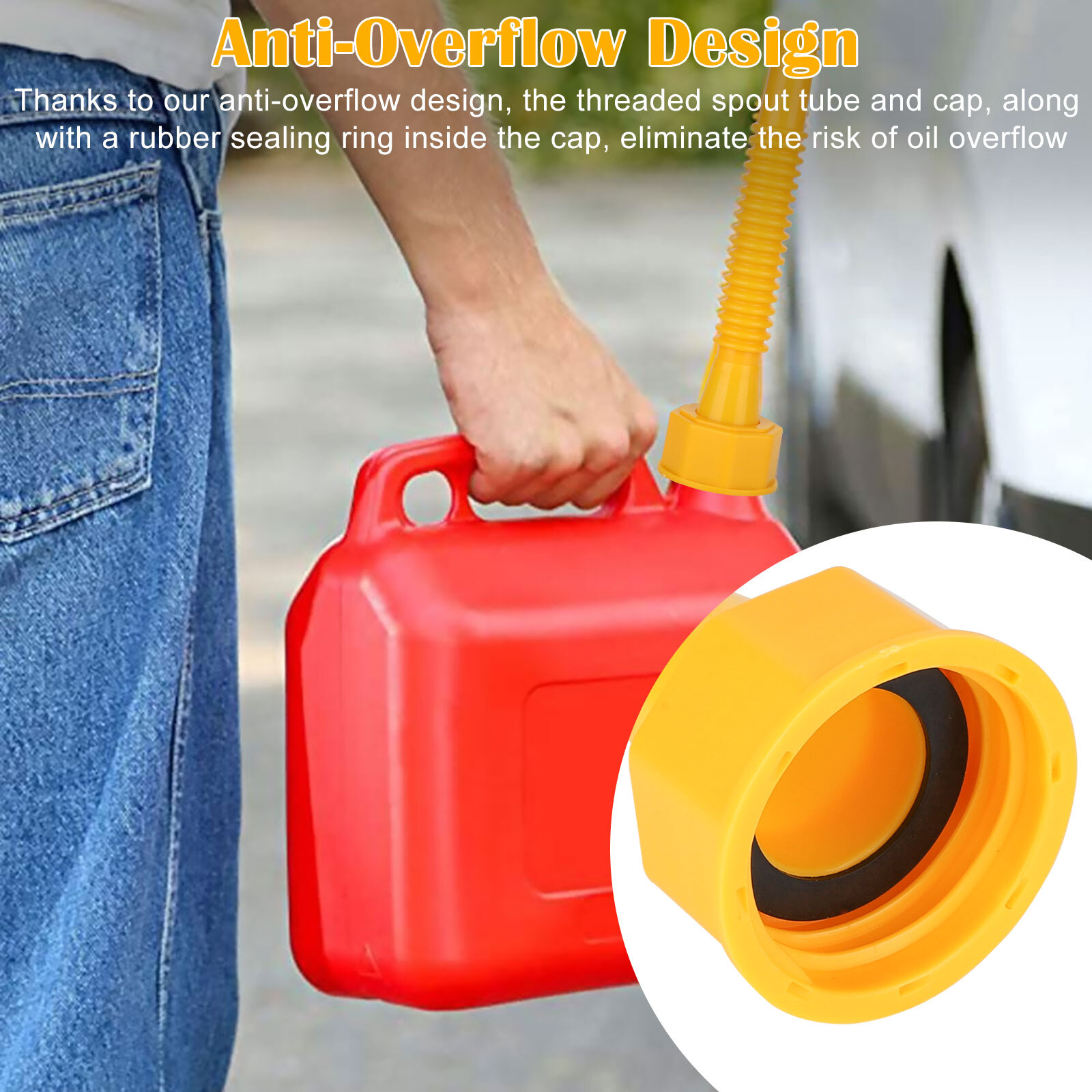 Gas Can Spout Nozzle Vent Kit Fit Replacement For Plastic Gas Cans Old Style Cap