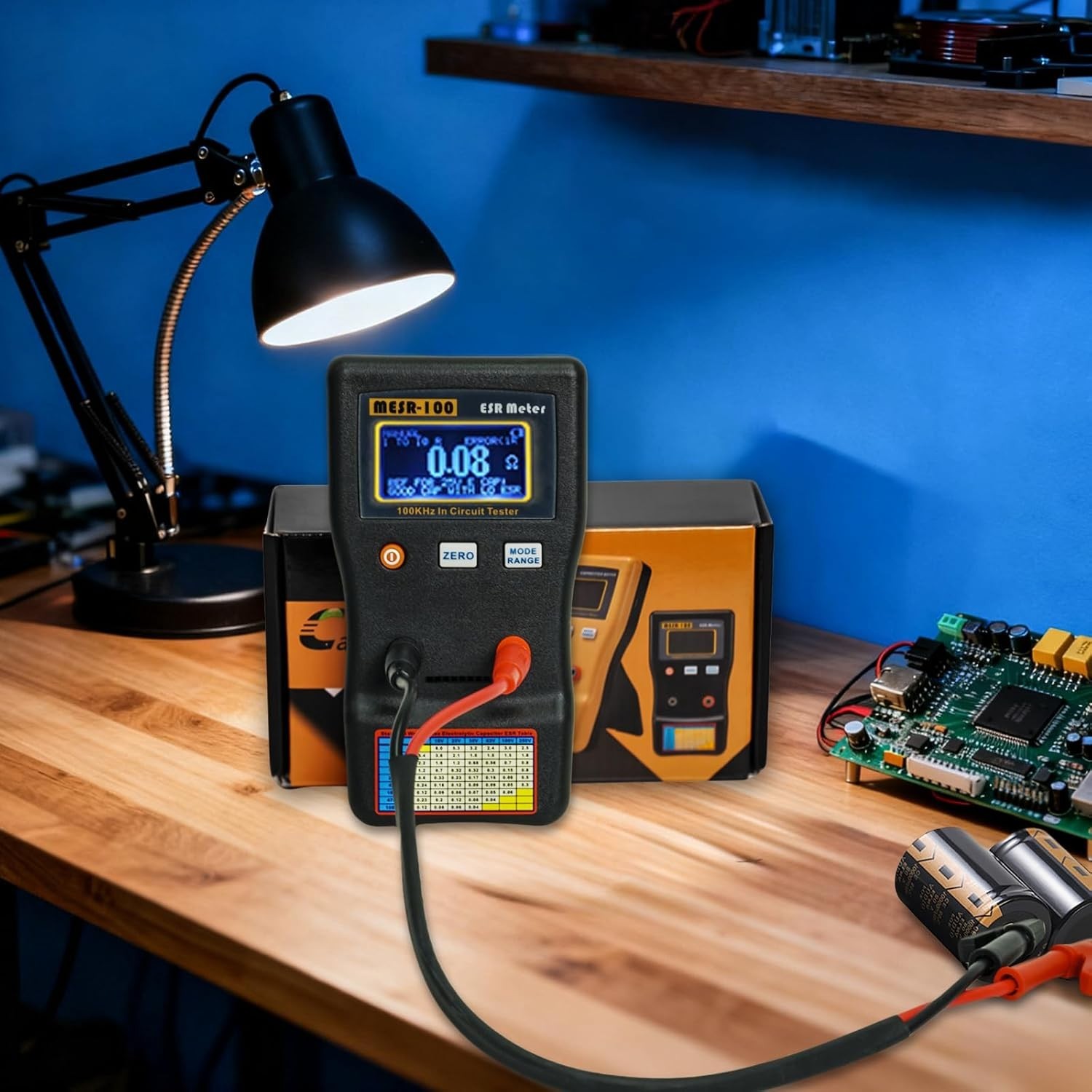New MESR-100 V2 ESR Meter Capacitor Tester 0.01–100Ω Low Ohm Circuit Tester