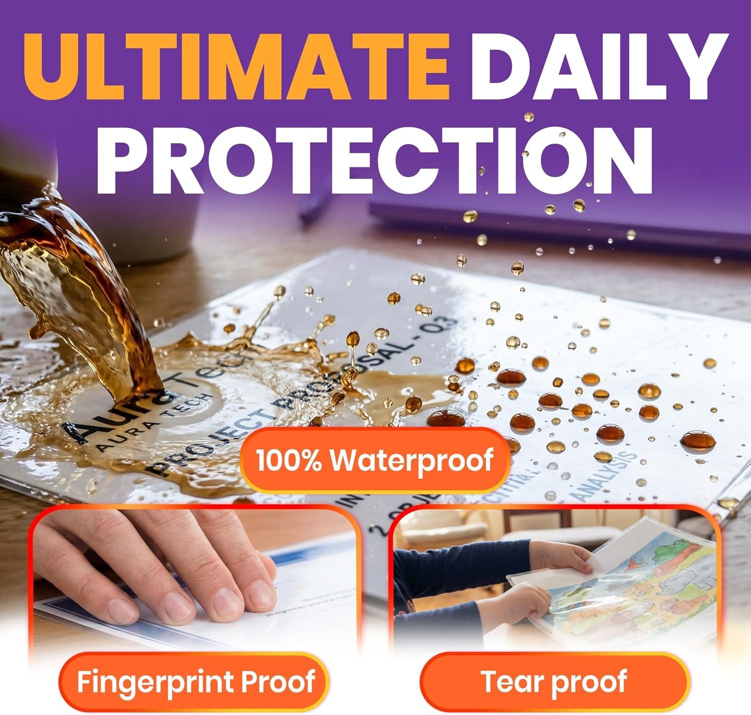 Versatile 20 Pack Cold Laminating Sheets, 8.7×12.2 in, 3mil for Easy Protection