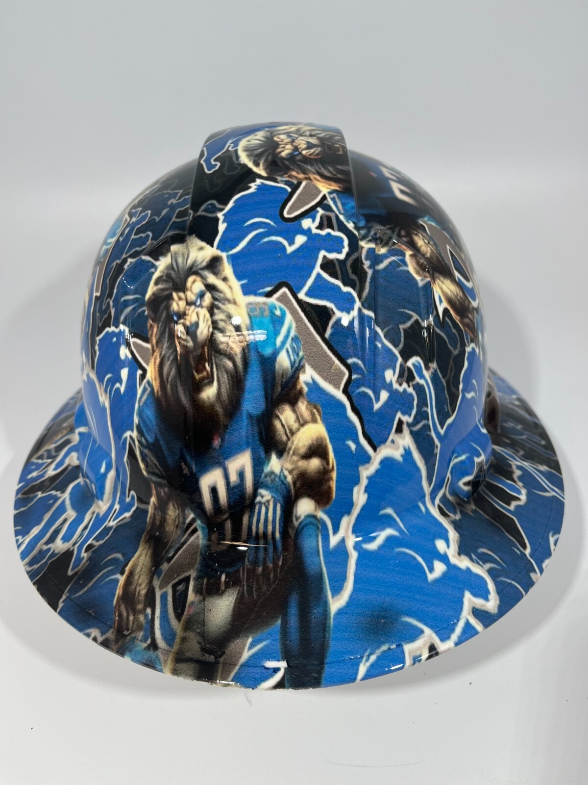 New Full Brim Hard Hat Custom Hydro Dipped DETROIT LIONS