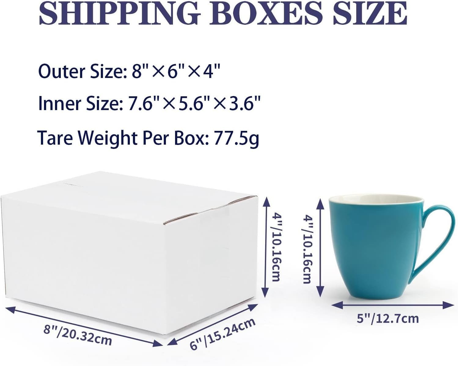 40 Pack Small Shipping Boxes 8x6x4 Inches, White Corrugated Cardboard Mailing…