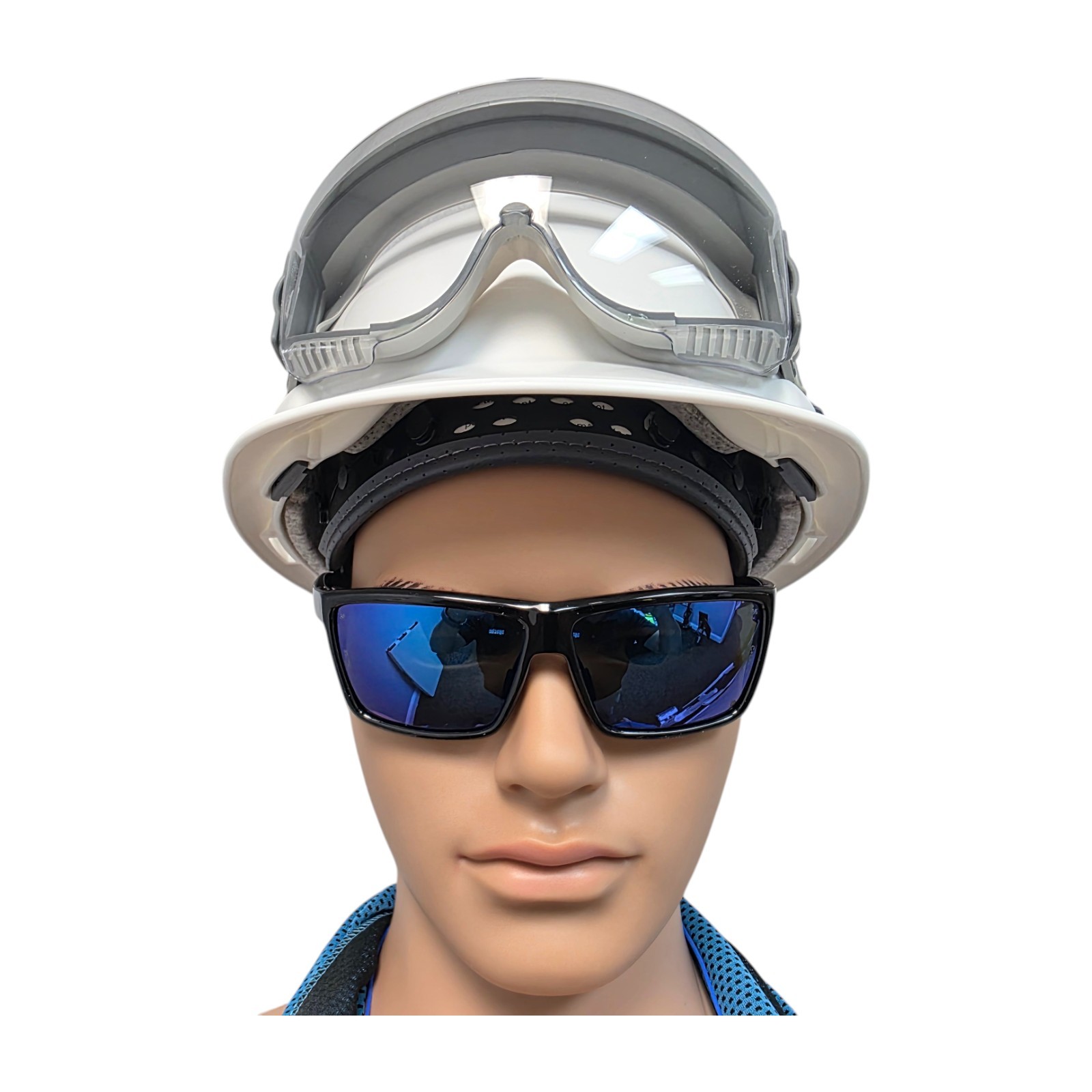 SR2 Swagger Safety Glasses Blue Mirror Polarized Lenses & Soft TPR Nose Pad