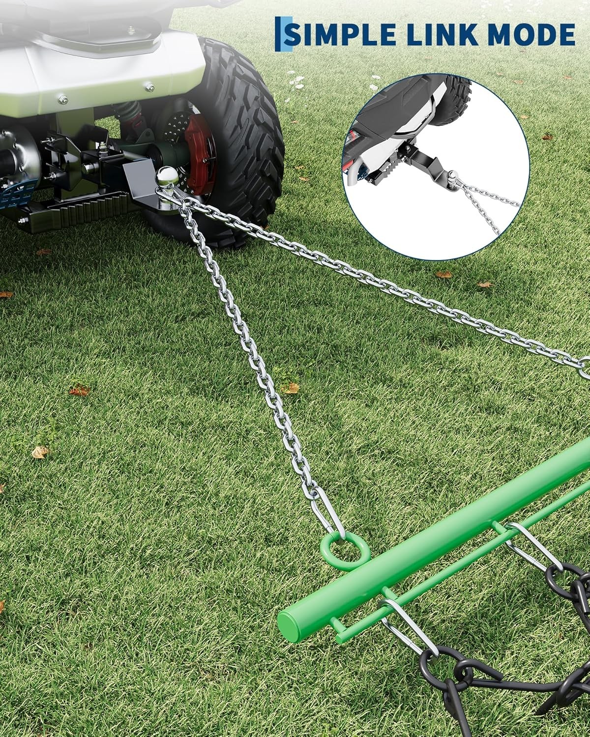 Drag Harrow for ATV & Tractor, 4×4 ft & 5×4.5 ft, 3/8″ 1/2″ Teeth, Tow Behind