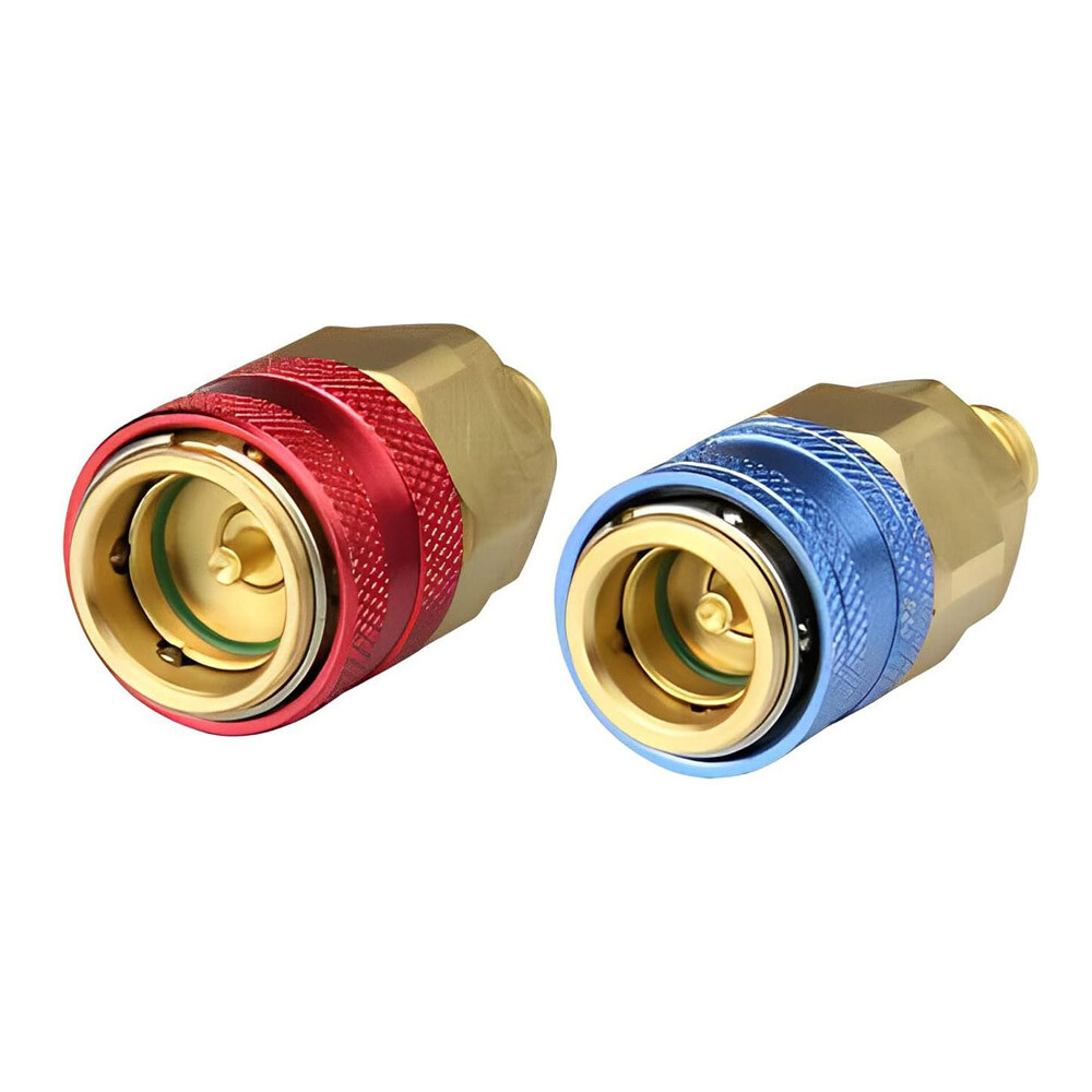 R134A A/C Quick Coupler Adapter Car High & Low Side HVAC SAE Male Flare Fitting