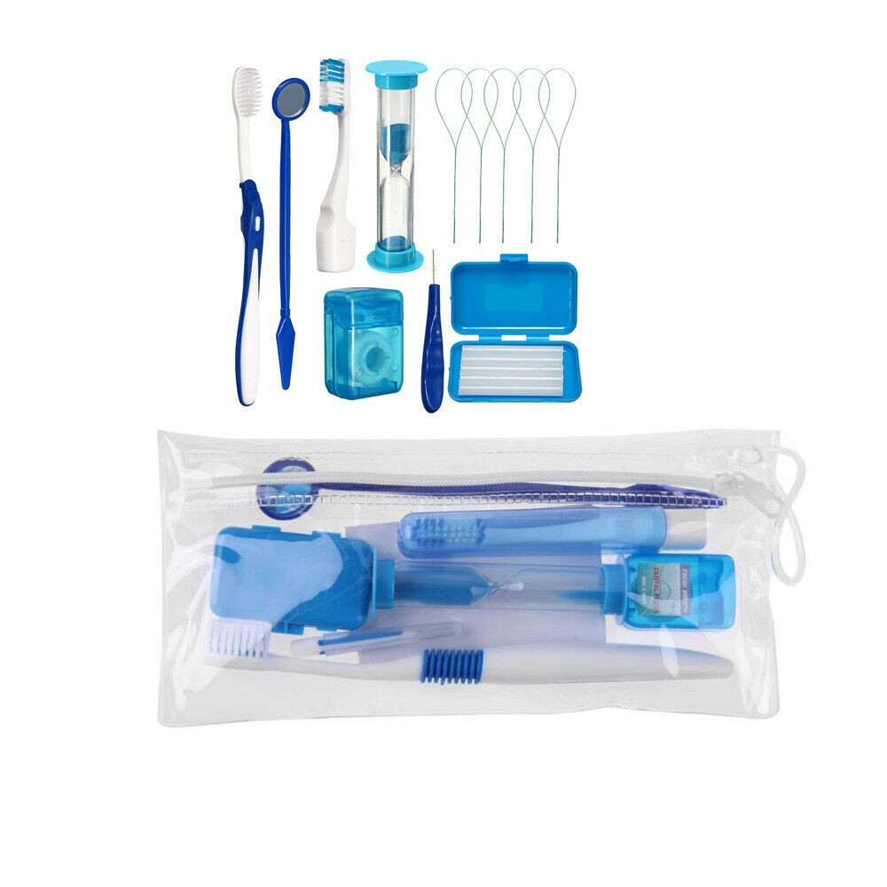 4 Type 8Pc Dental Oral Orthodontic Hygiene Cleaning Care Kits Brush Floss Thread