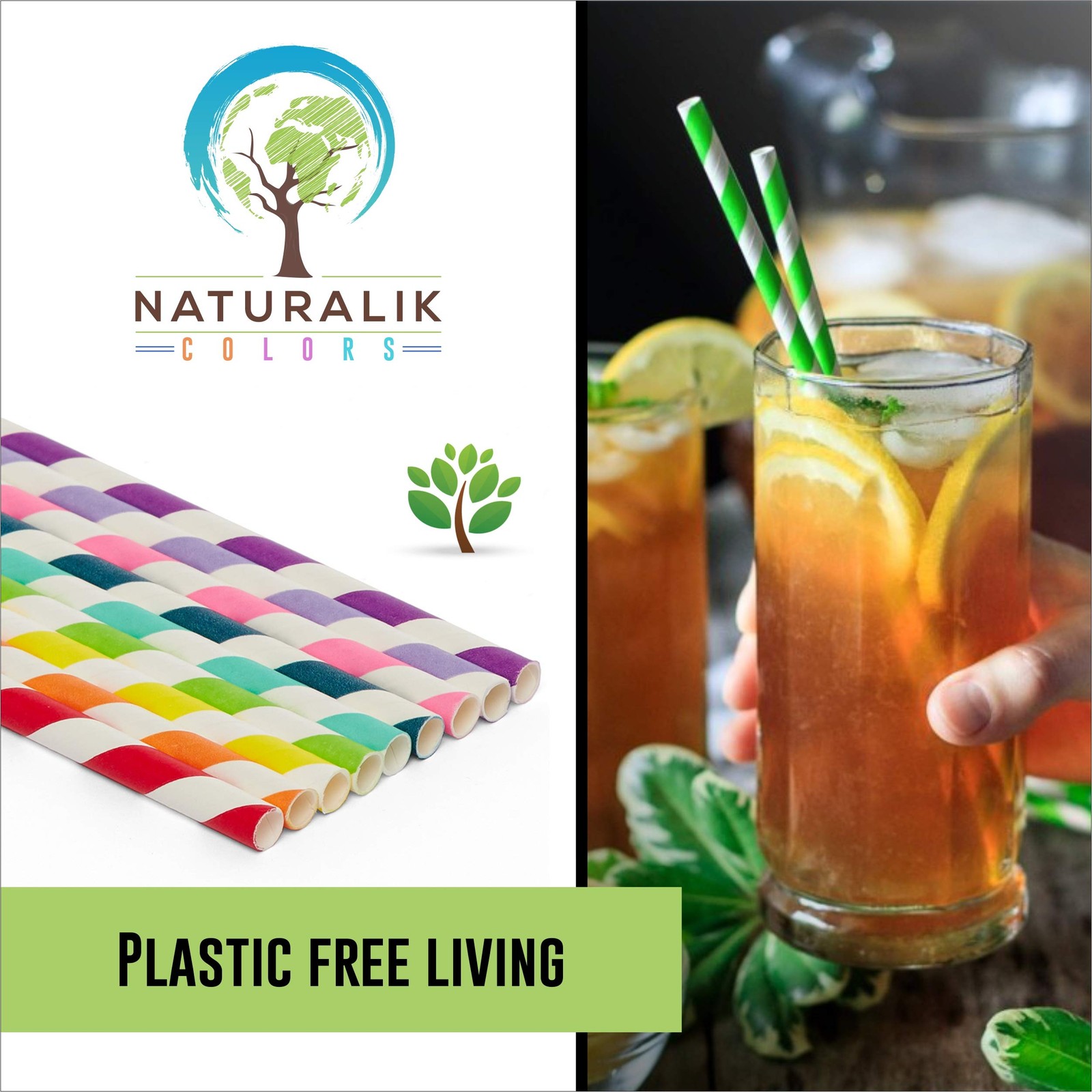 Naturalik 1000 Pack Multicolor Extra Durable Paper Straws Biodegradable –
