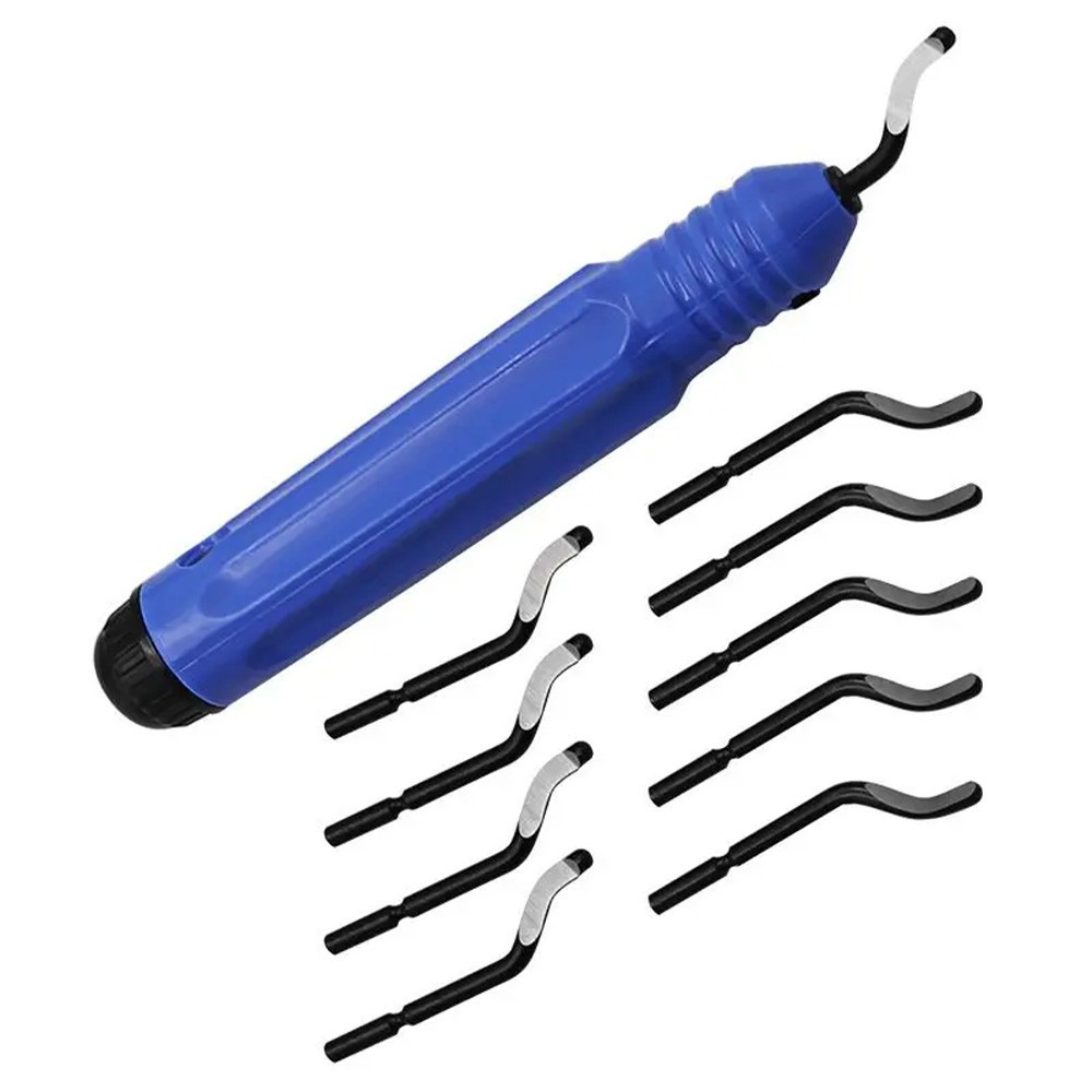 Deburring Tool Set Plastic Handle Deburrer + 10 Deburring Blades