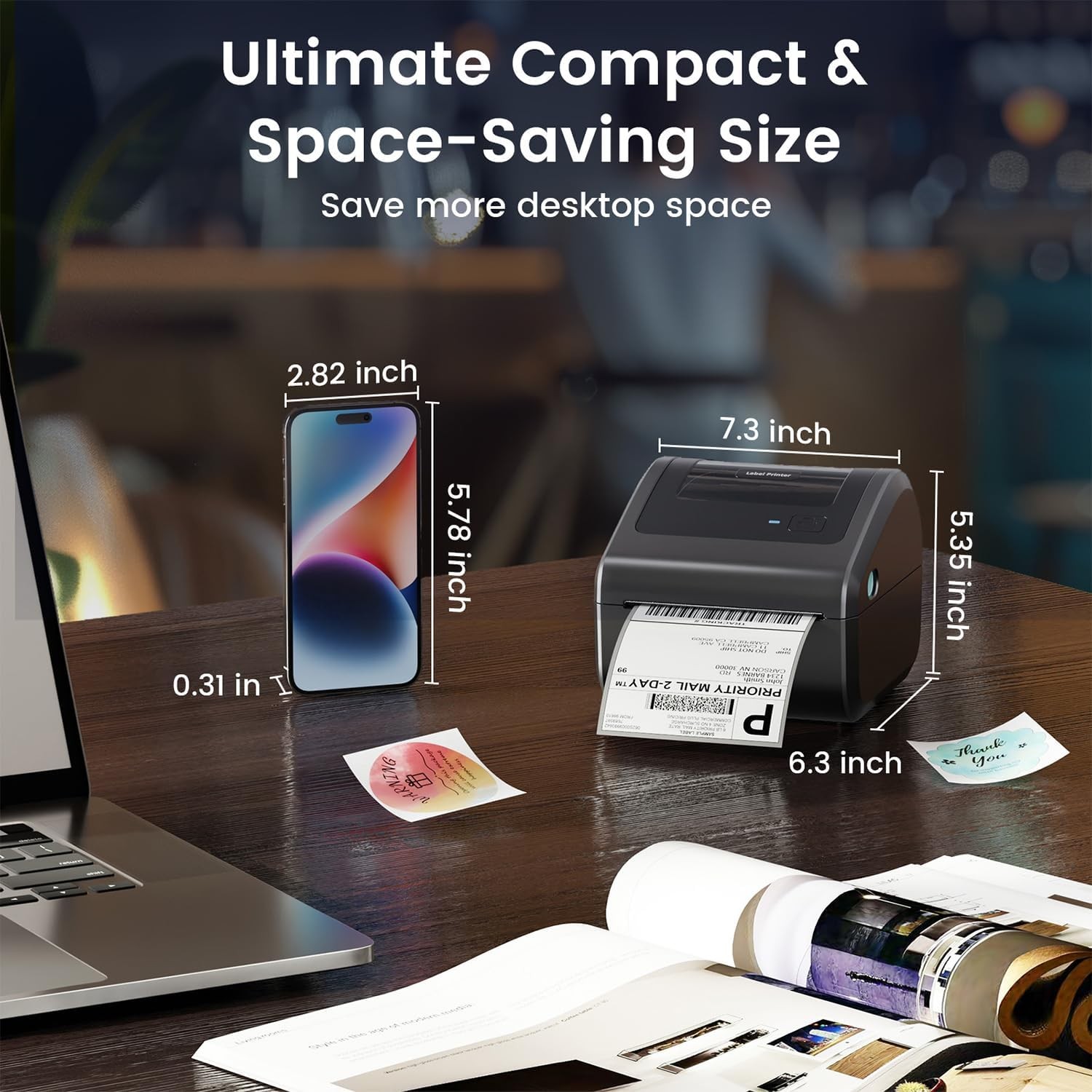 Phomemo 4×6 Shipping Label Printer Bluetooth Thermal for USPS FedEx UPS