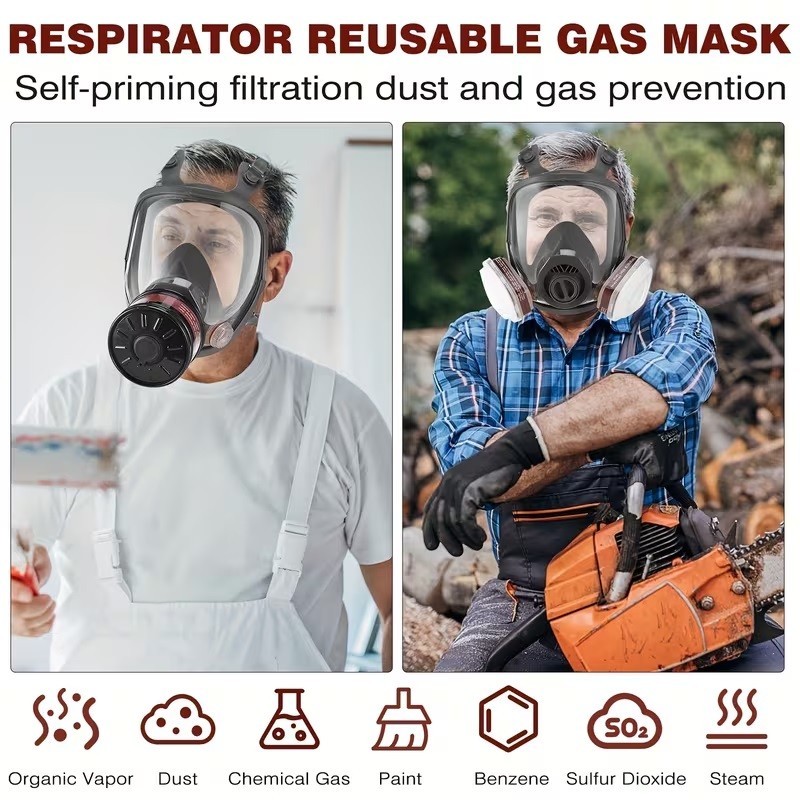 Full Face Gas Mask Respirator – Tear Gas Protection – Veteran Owned Seller Masks