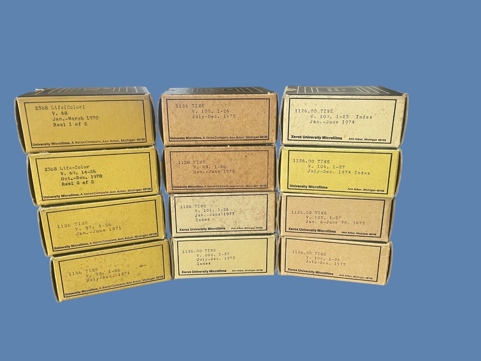 1970 – 1975 TIME MAGAZINE 5 years Jan – Dec Microfilm Microfiche Set of 12