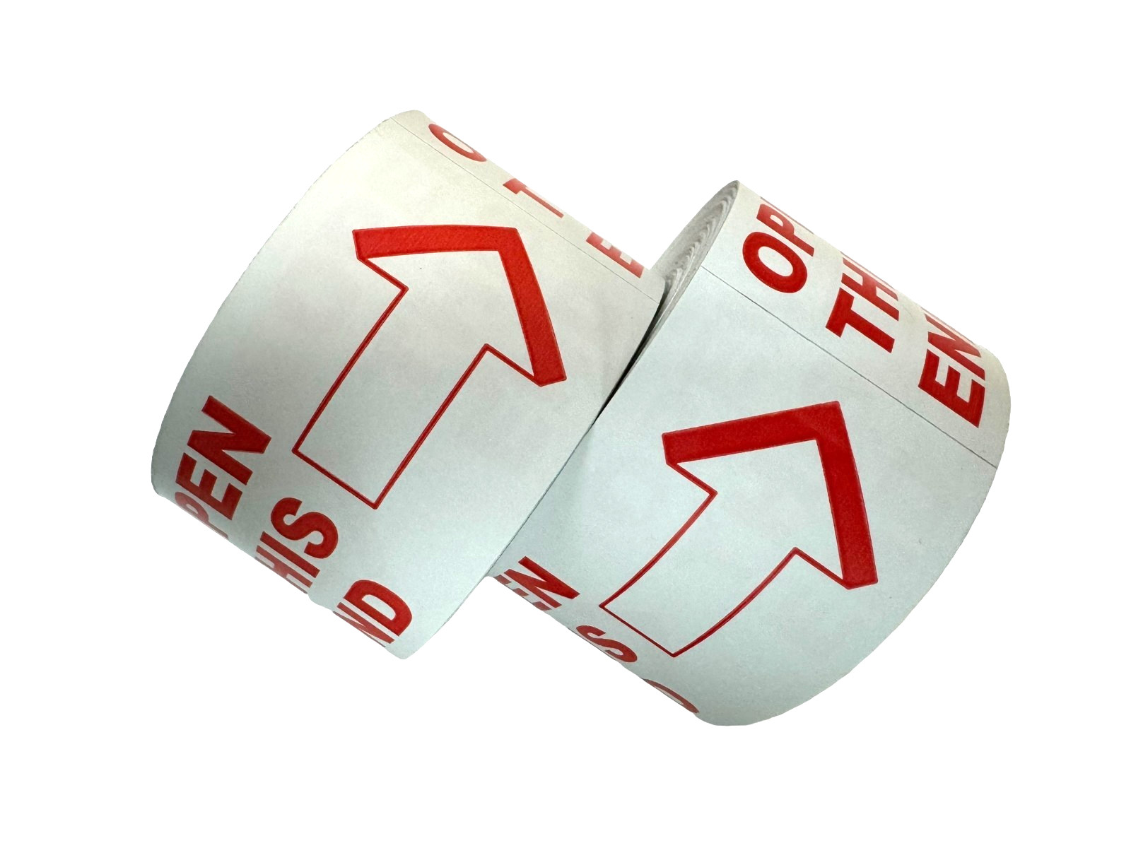 2×4 Open This End Arrow Labels White/Red This Side Up Mailing Stickers (600)