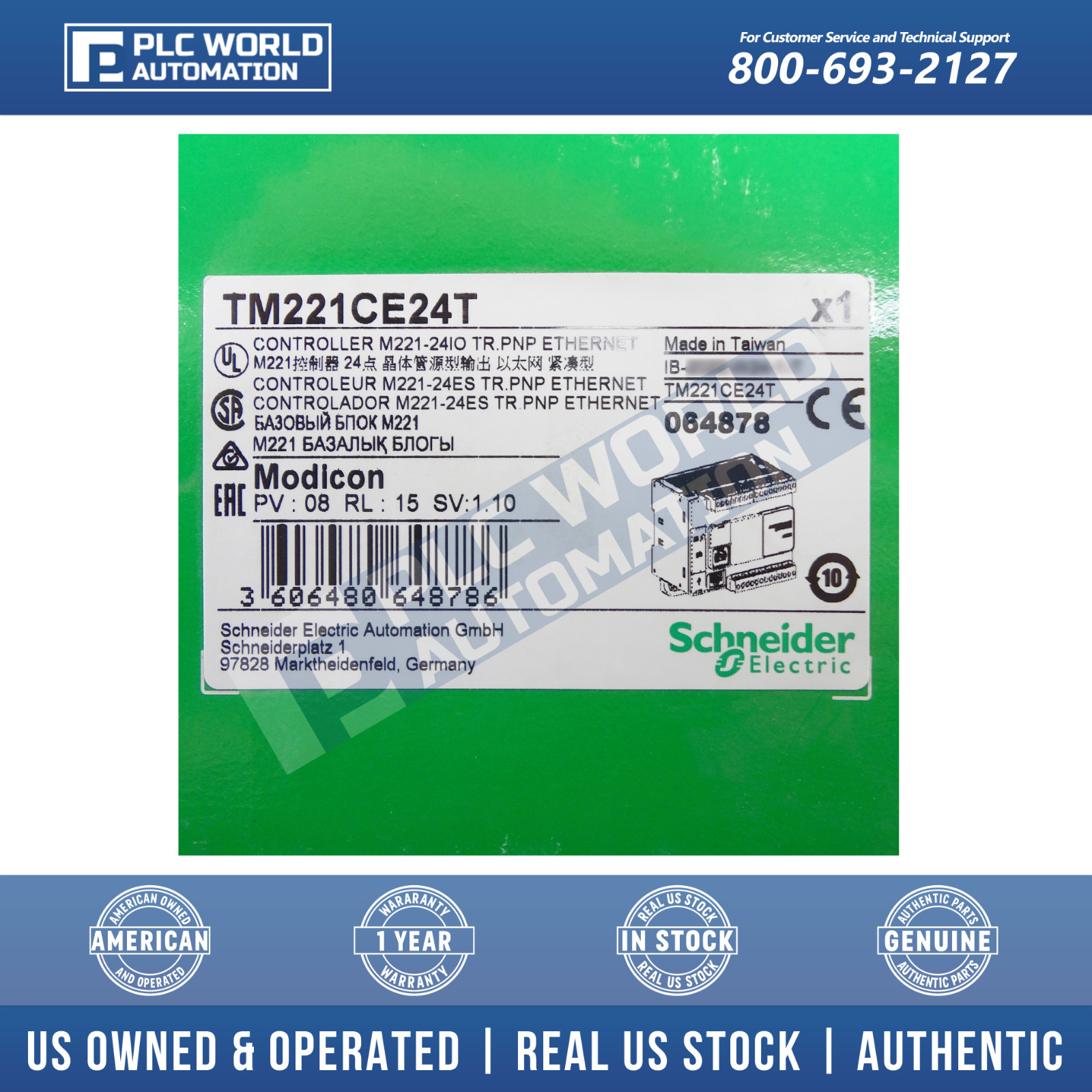 2022/23 Brand New Schneider Electric TM221CE24T Modicon M221 Controller, 24 I/O