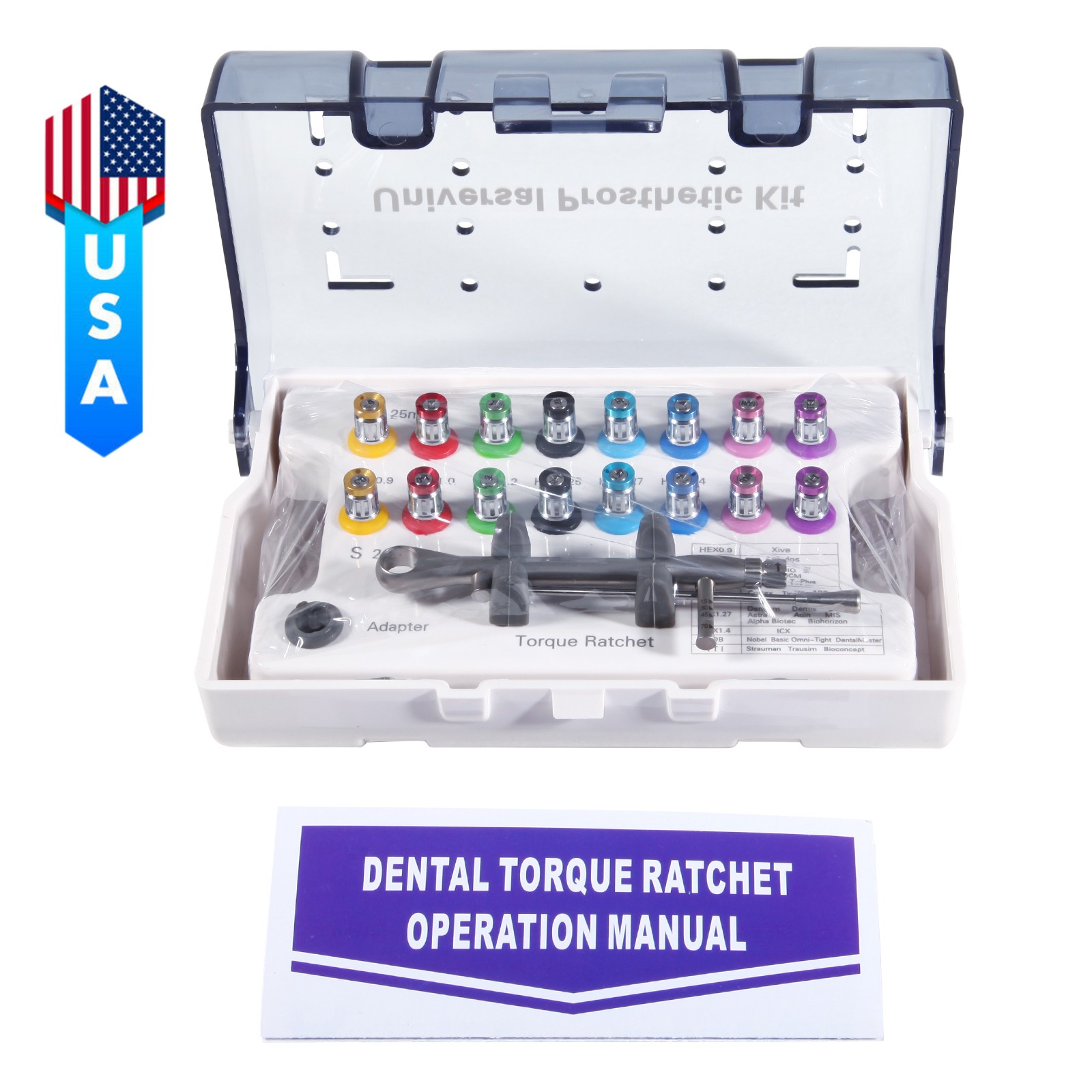 Dental Universal Implant Kit Driver Abutment Hand Hex Screw driver Long+Short