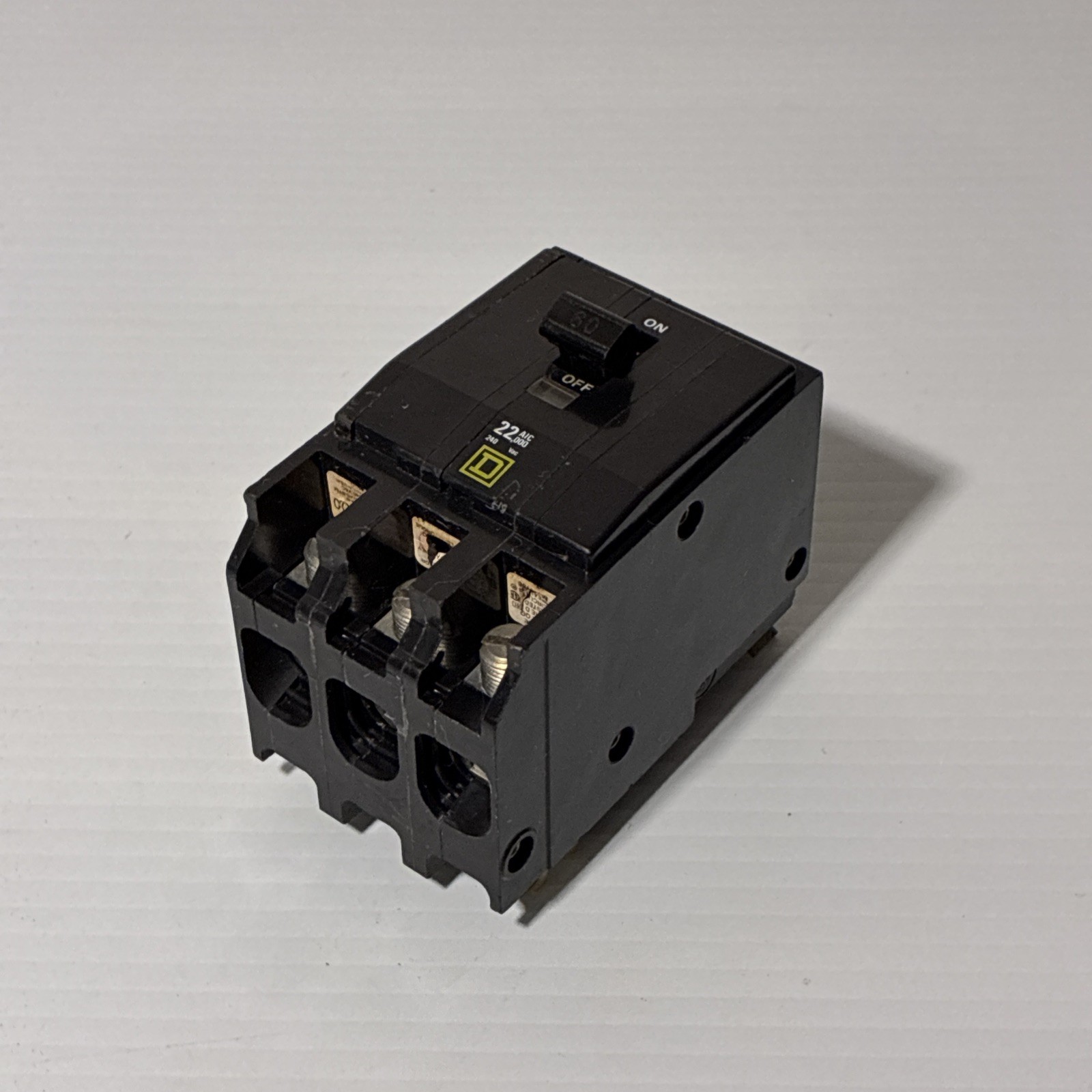 Square D 60A 3-Pole Circuit Breaker 240V Black Analog/Mechanical On/Off