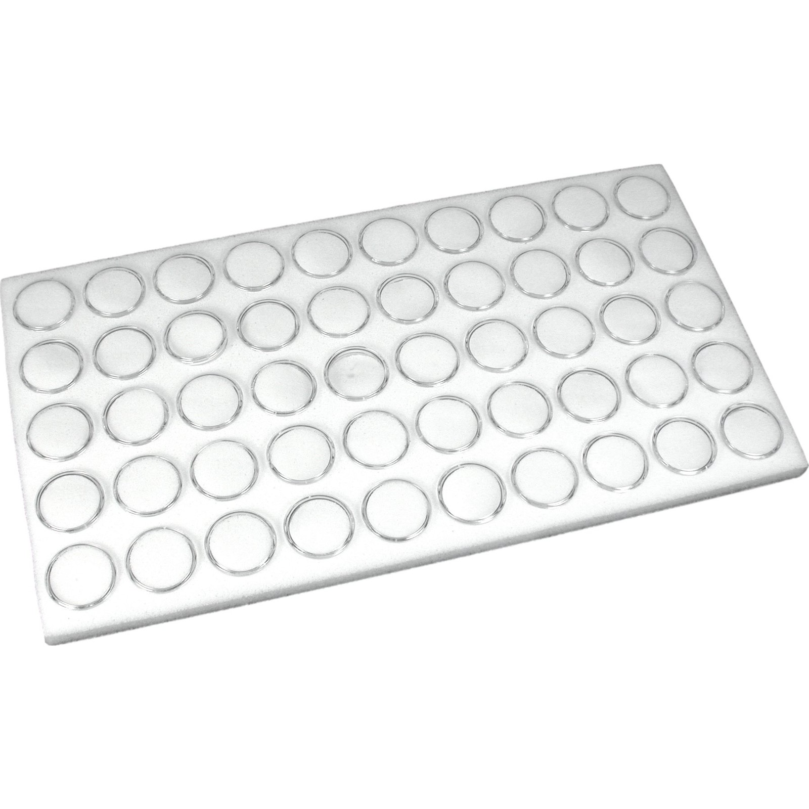 Glass Top Jewelry Display Case Box White 50 Gem Jars