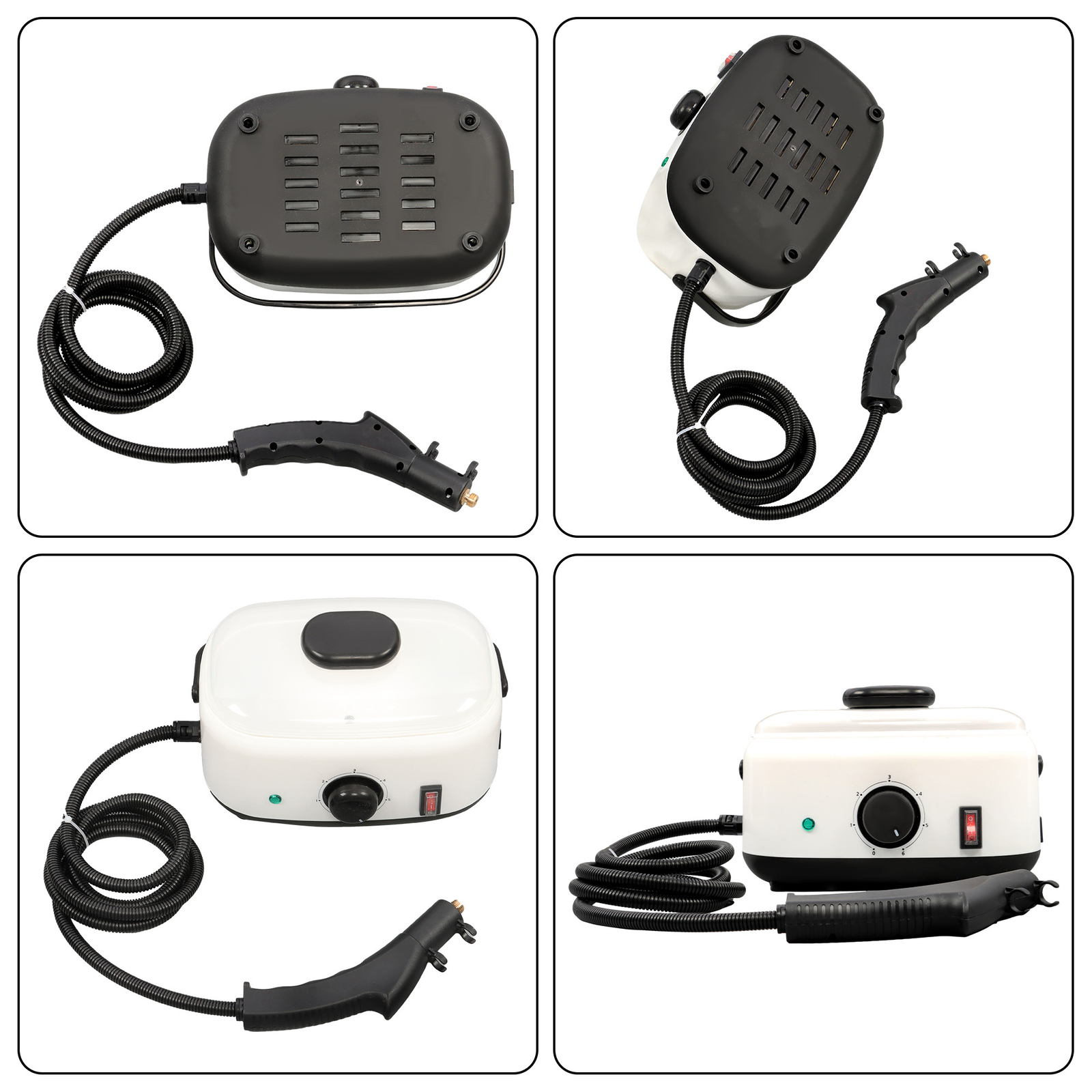 2500W Steam Cleaner 1500ml 110V Portable-Car Engine Degreasing&Tile Grout White
