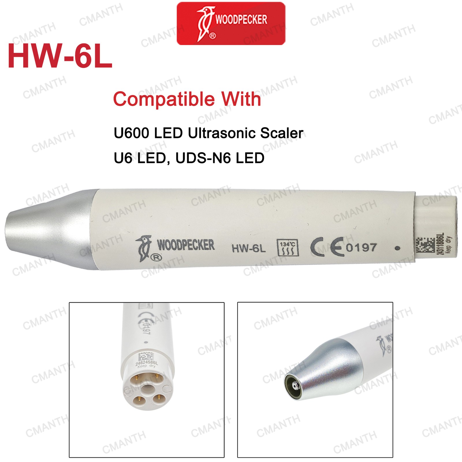 WOODPECKER DTE Dental Ultrasonic Scaler Handpiece LED Fit For EMS NSK SATELEC