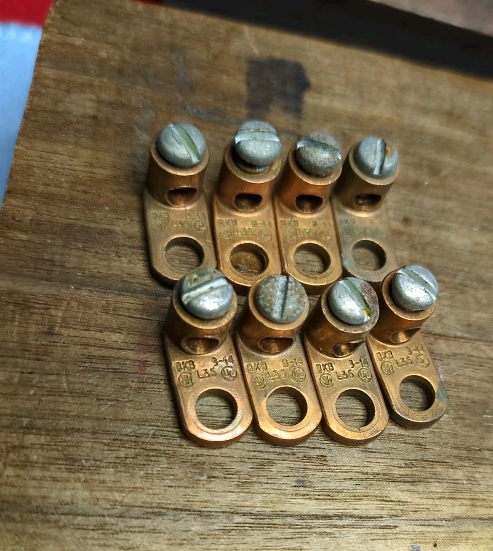 (8) T&B BKB L35 Mechanical Lug Terminal 8 AWG-14 Sol, Copper NOS