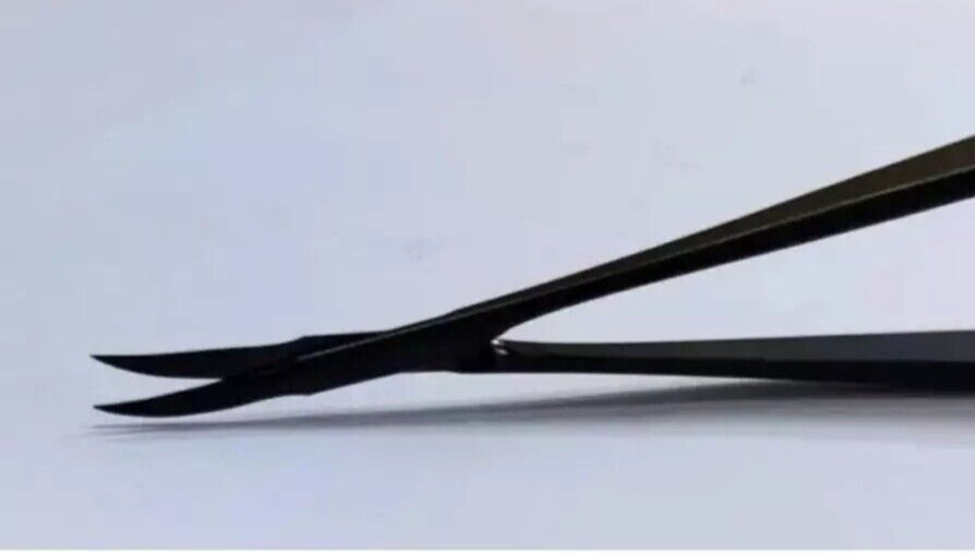 1 Pcs Kamiyama Black Plasma Micro Scissors 18cmStraight Handle Free shipping US