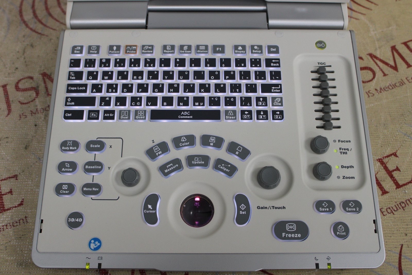 Mindray Z6 Portable Ultrasound System -missing Battery, Probe Connecter Ports