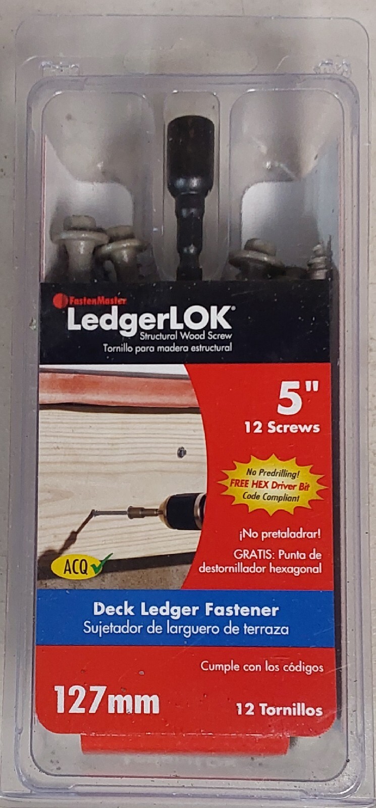 NEW! FASTEN MASTER LedgerLOK 5 in. Structural Wood Screw (12 Pack)