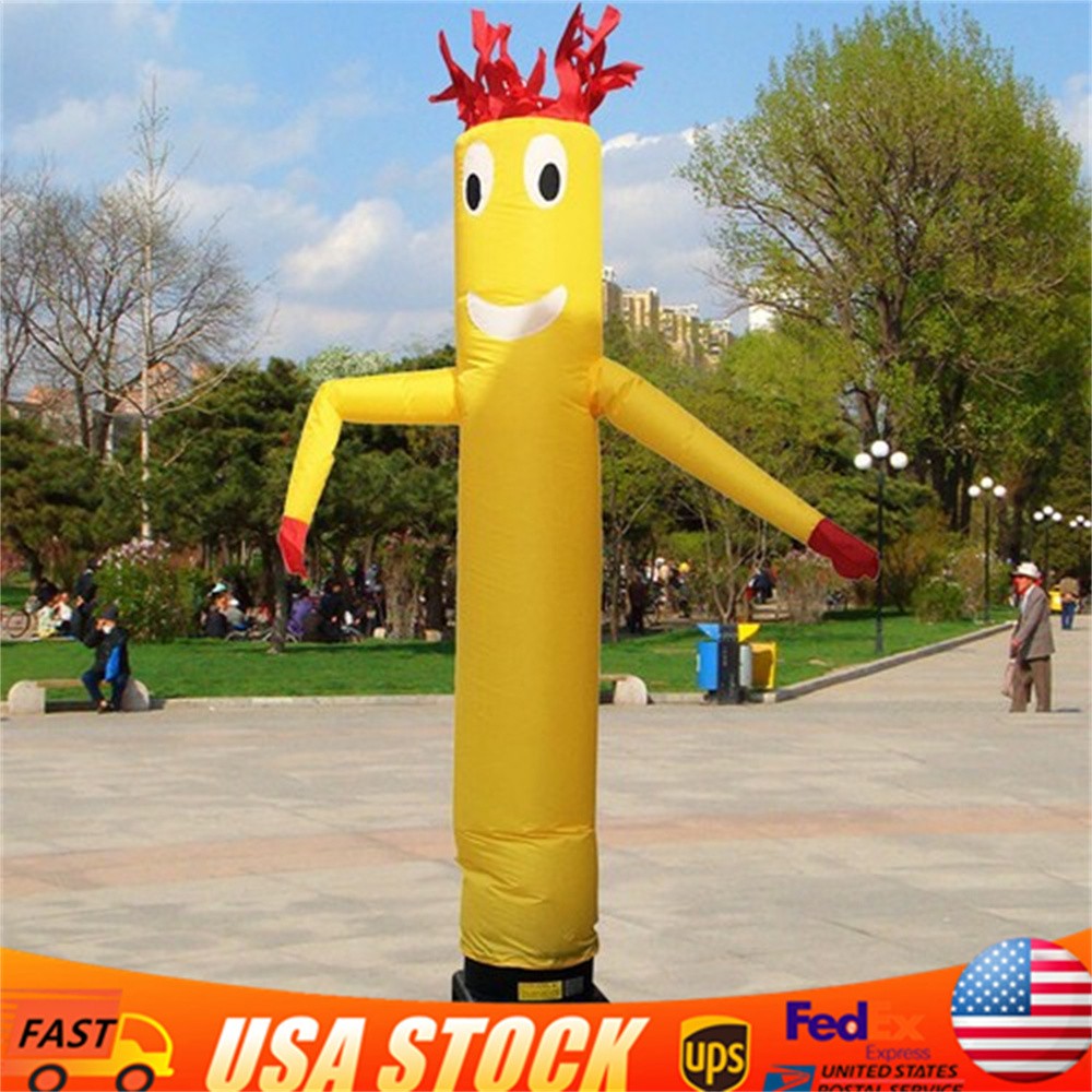 Yellow 10ft Inflatable Wacky Waving Flailing Arms Tube Man Dancing Air Puppet