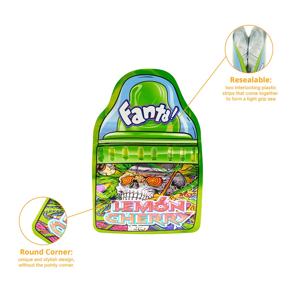 3.5g Smell Proof Mixed Holographic Mylar Bags Resealable Candy Pouches 100pcs