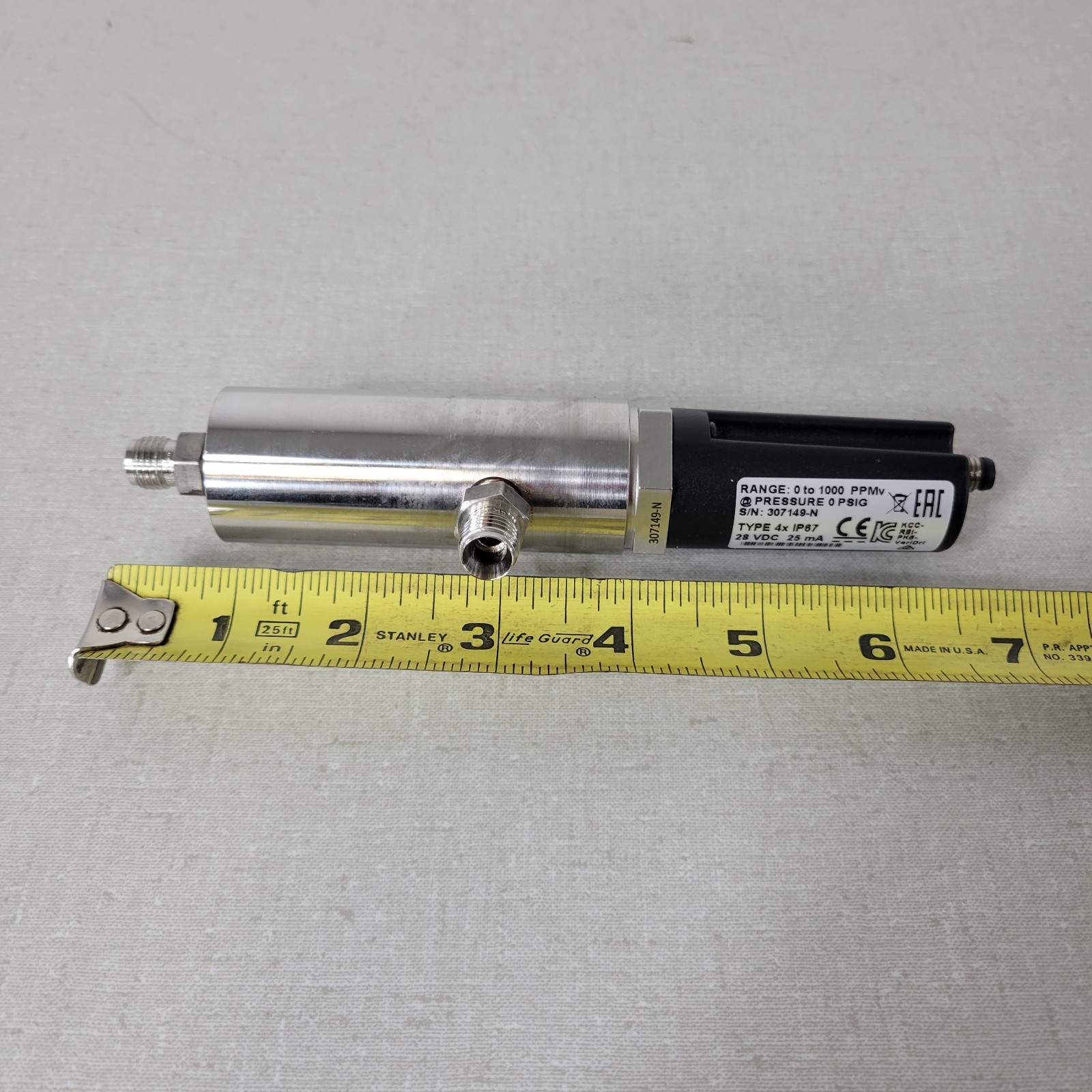 GE Panametrics VeriDri Moisture Transmitter 0-1000 PPMv 4-20mA 28VDC 1/4″ Swagel