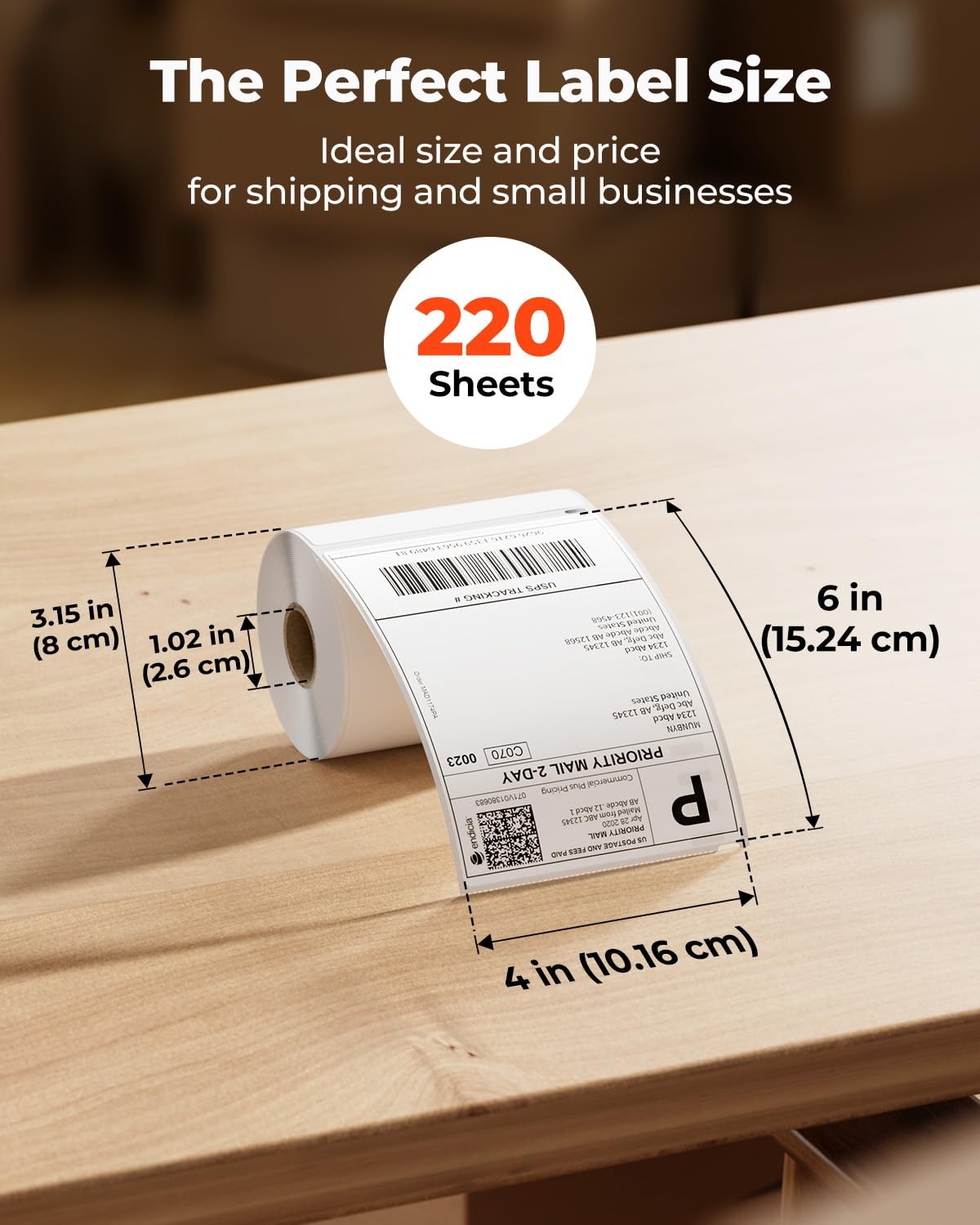 MUNBYN 4″x6″ Direct Thermal Printer Label, Shipping Labels Compatible with Rollo